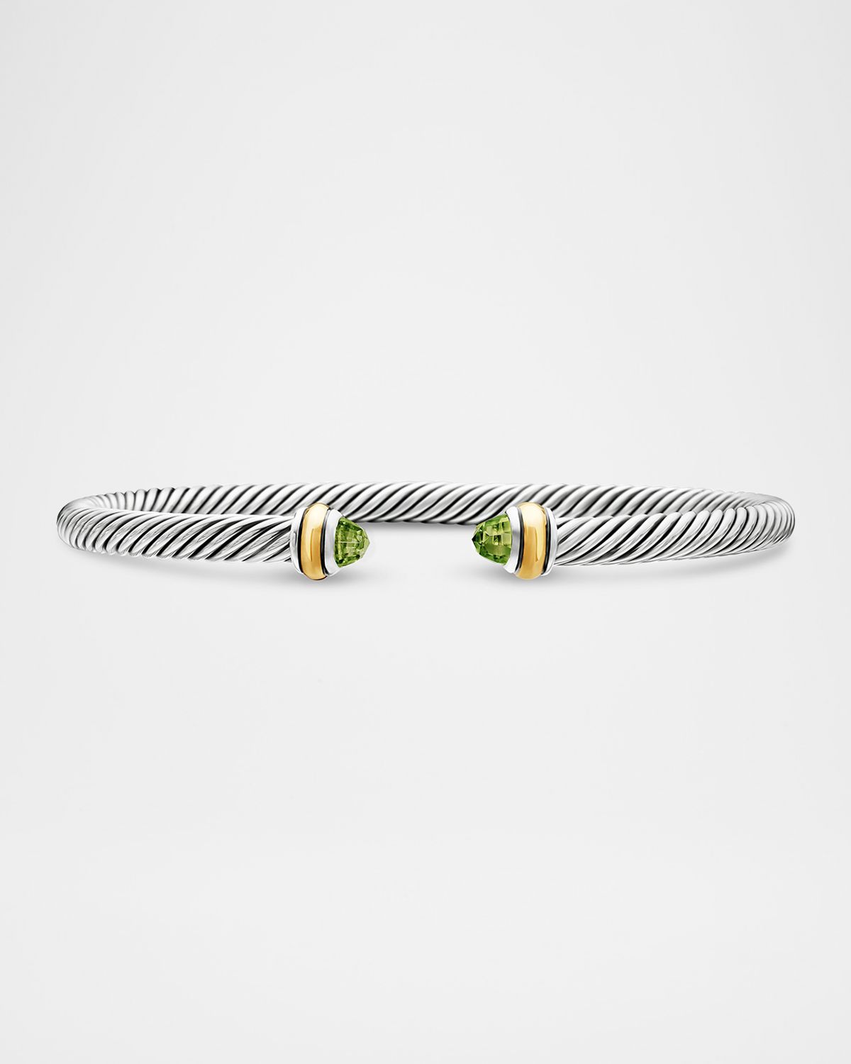 David Yurman Cable Bracelet with Gemstone in Silver with 18K Gold, 4mm