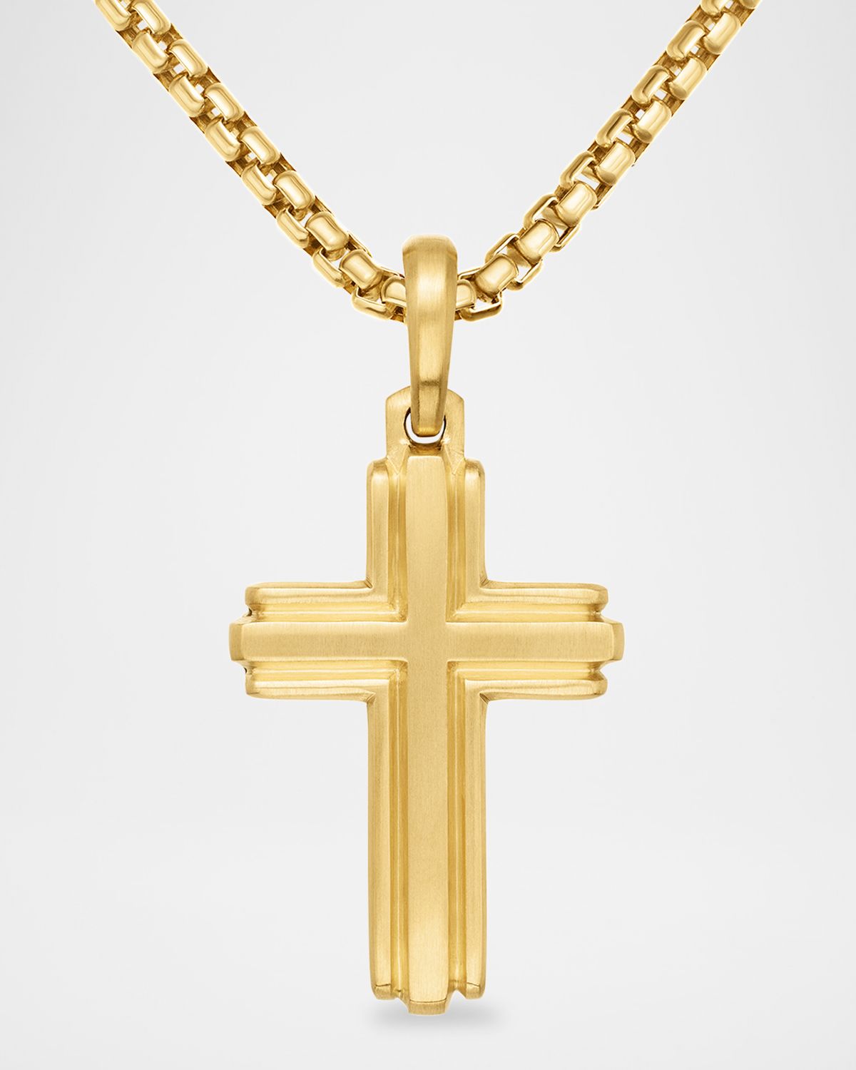 David Yurman Men 's Deco Cross Pendant in 18K Gold, 34mm