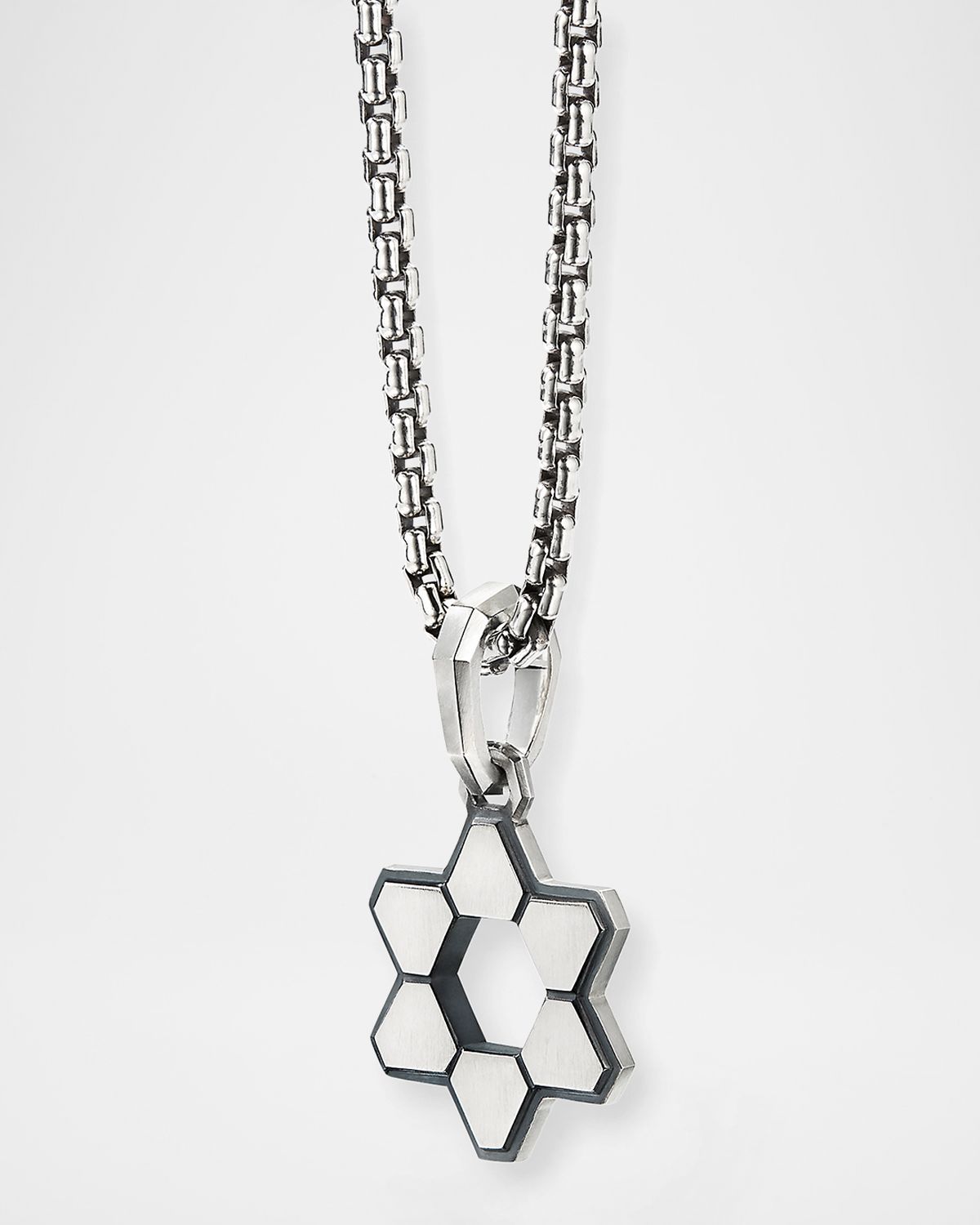 David Yurman Men 's Deco Star of David Pendant with Diamonds in Silver, 24mm