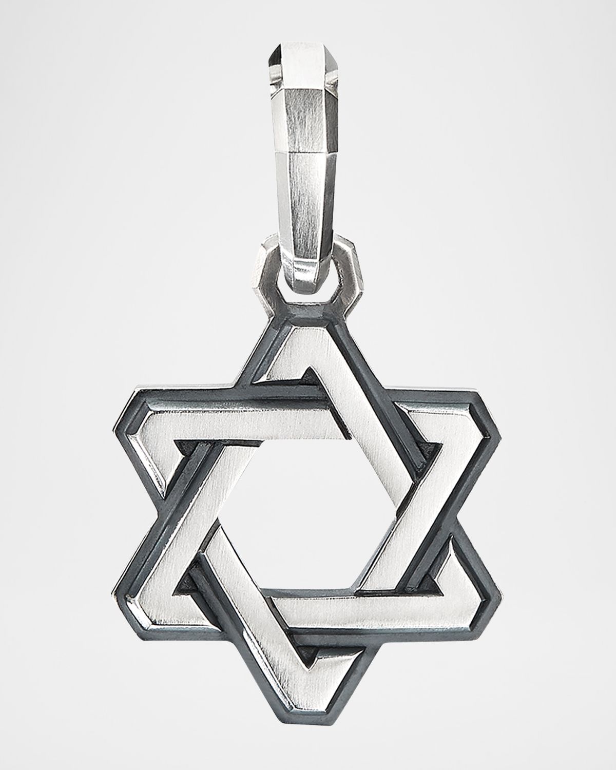 David Yurman Men 's Deco Star of David Pendant with Diamonds in Silver, 24mm