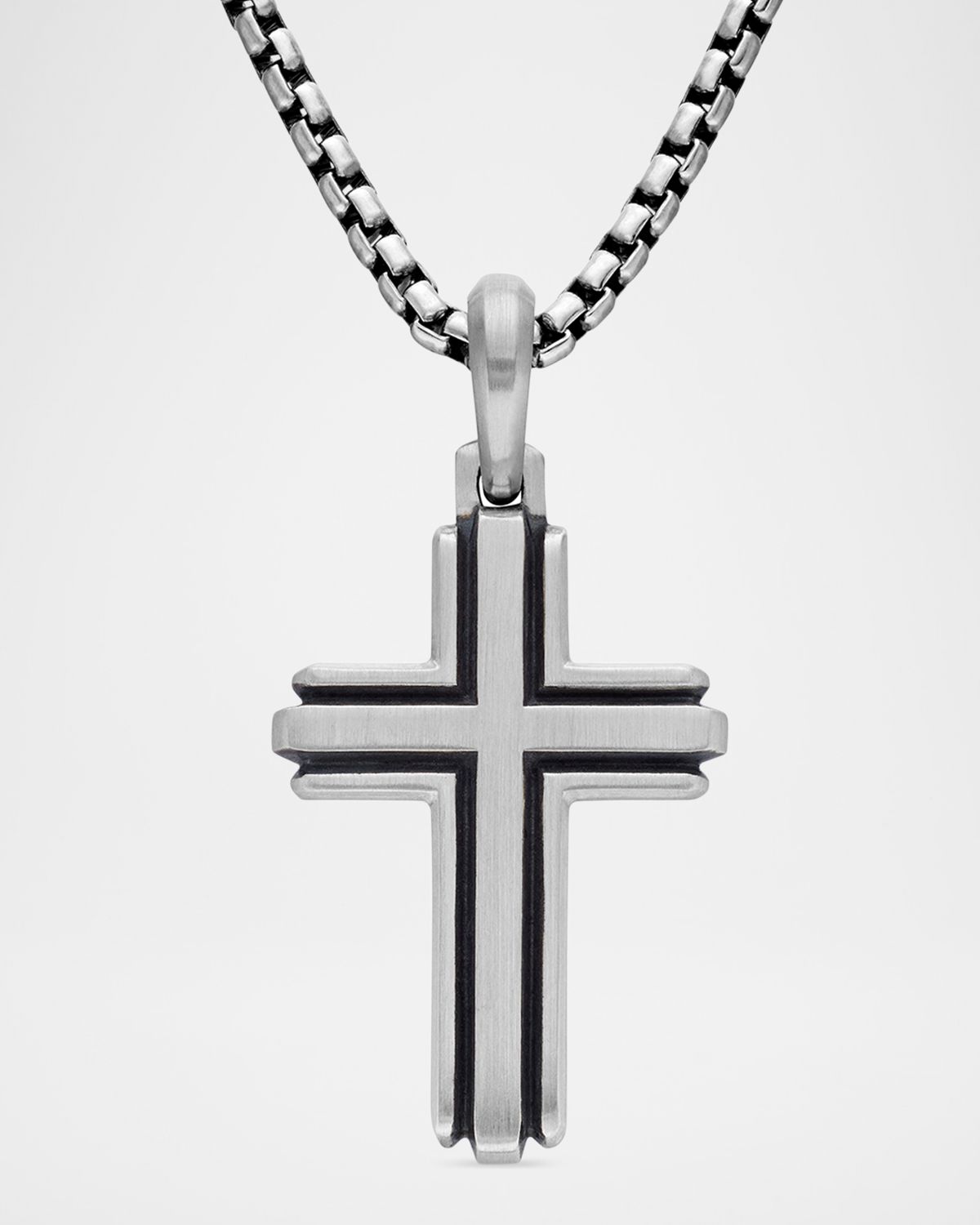 David Yurman Men 's Deco Cross Pendant in Silver, 34mm