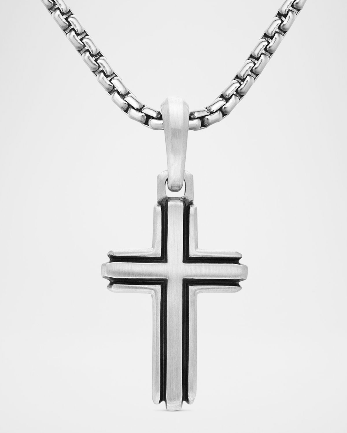 David Yurman Men 's Deco Cross Pendant in Silver, 27mm