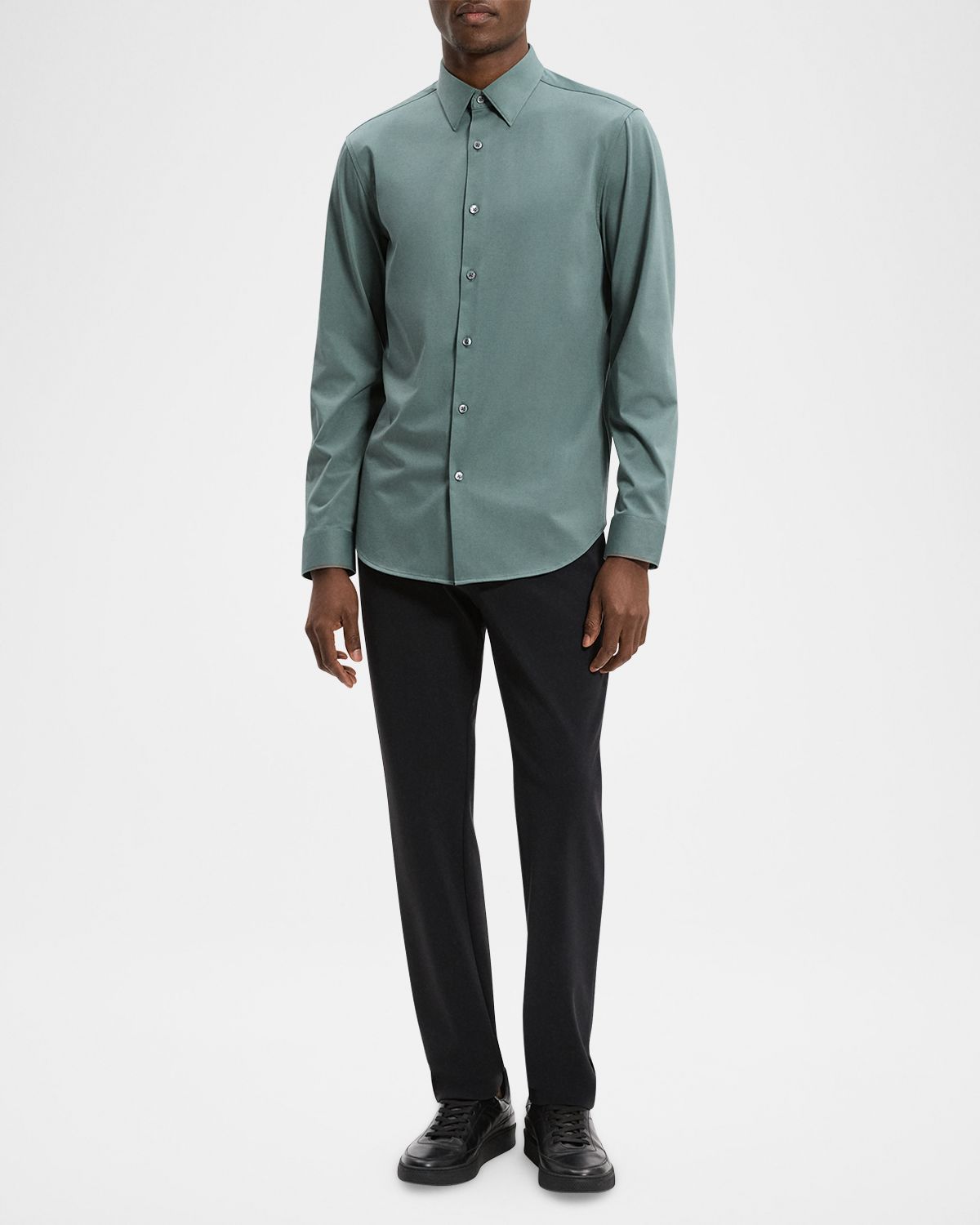Theory Men 's Sylvain Shirt in Structure Knit | Thumbnail 2 Theory Men 's Sylvain Shirt in Structure Knit | Thumbnail 2