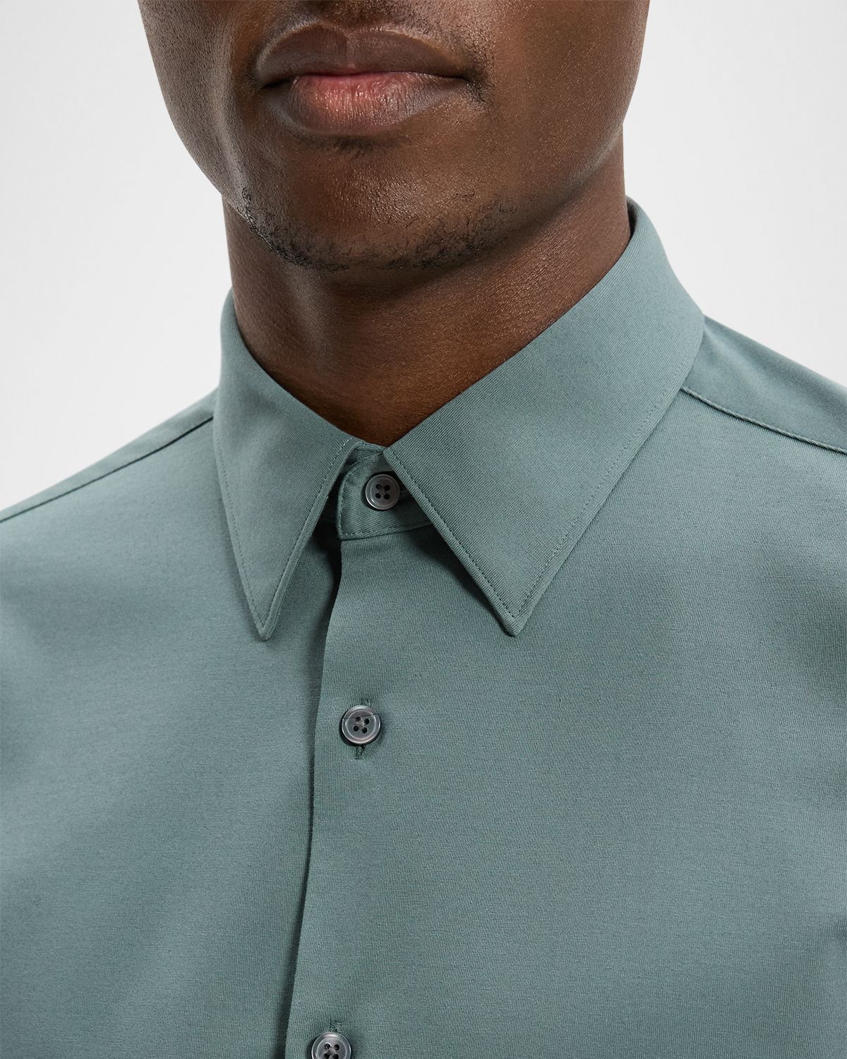 Theory Men 's Sylvain Shirt in Structure Knit | Thumbnail 6 Theory Men 's Sylvain Shirt in Structure Knit | Thumbnail 6