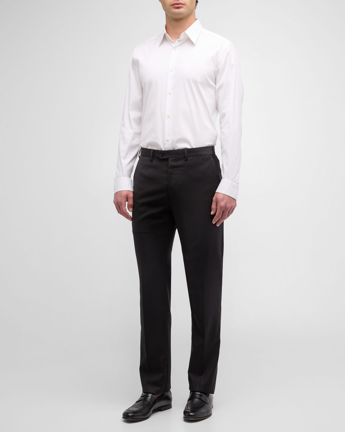 Brioni Men's Solid Wool Trousers