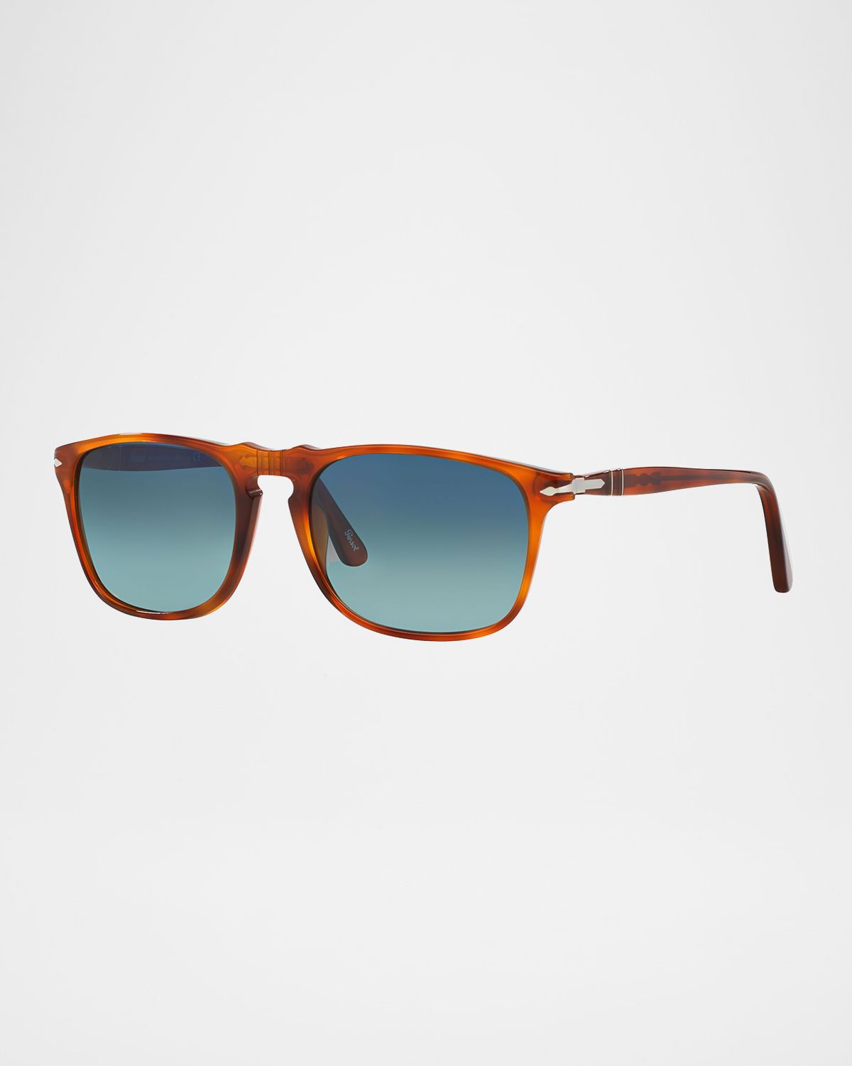 Persol Men 's Flat-Top Square Sunglasses - Gradient Polarized