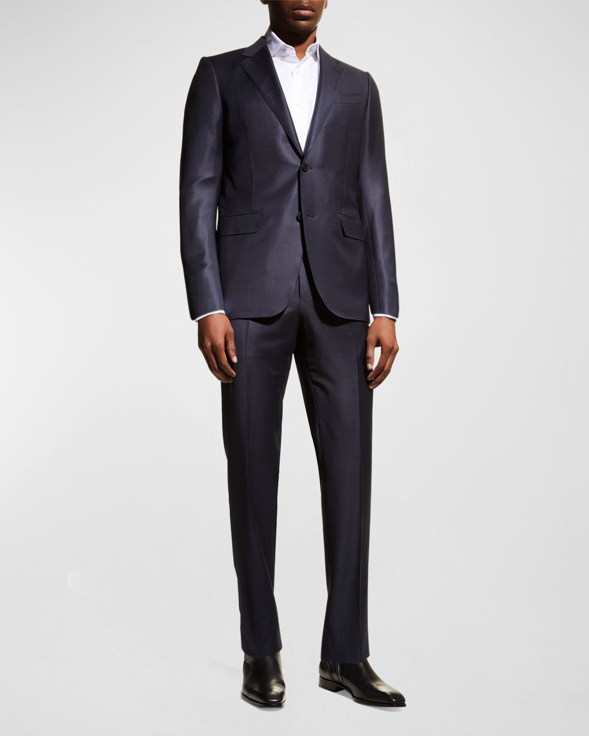 ZEGNA Men 's Wool Tic-Weave Suit