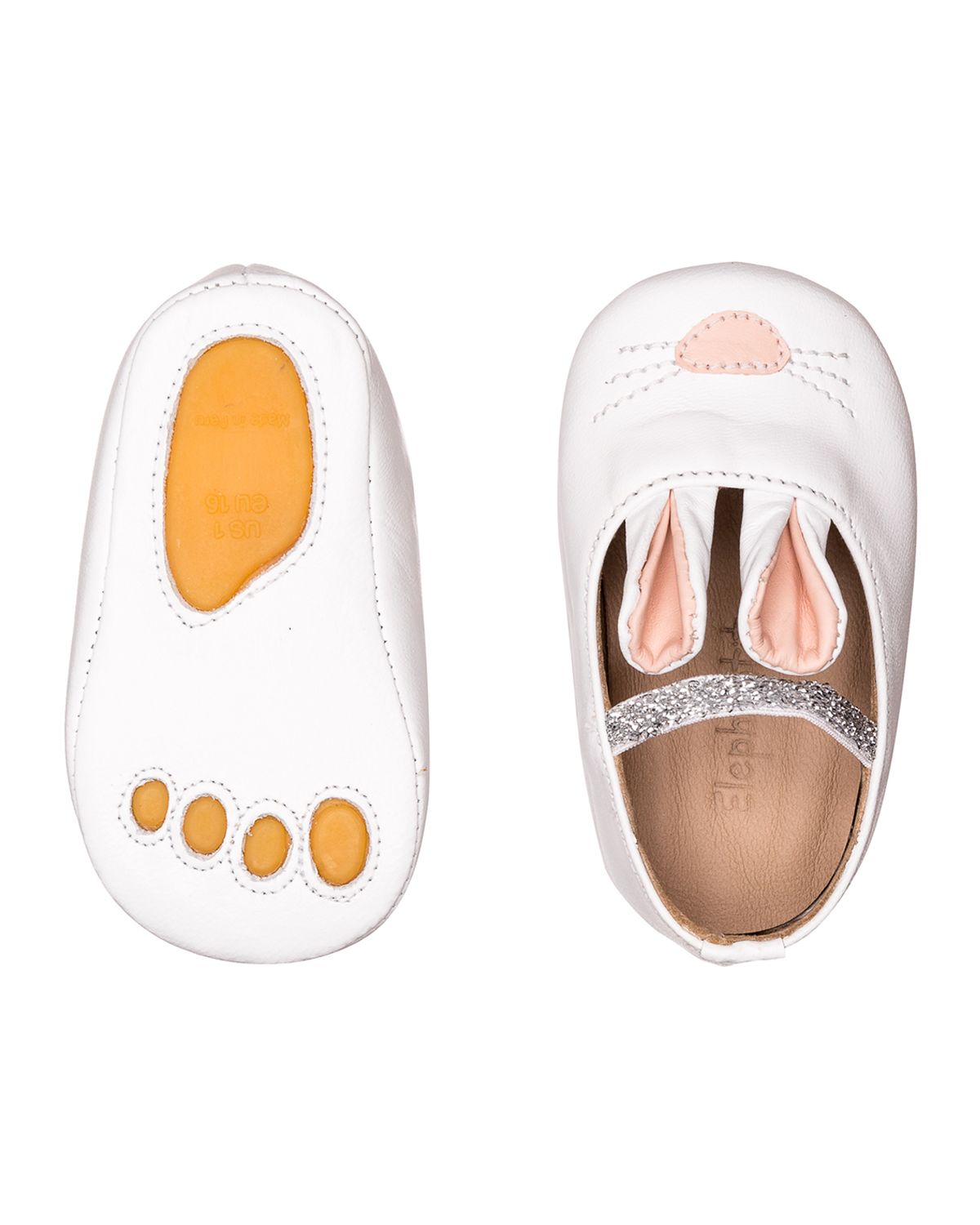 Elephantito Girls ' Leather Bunny Sleeper Ballet Flat, Infant/Toddler