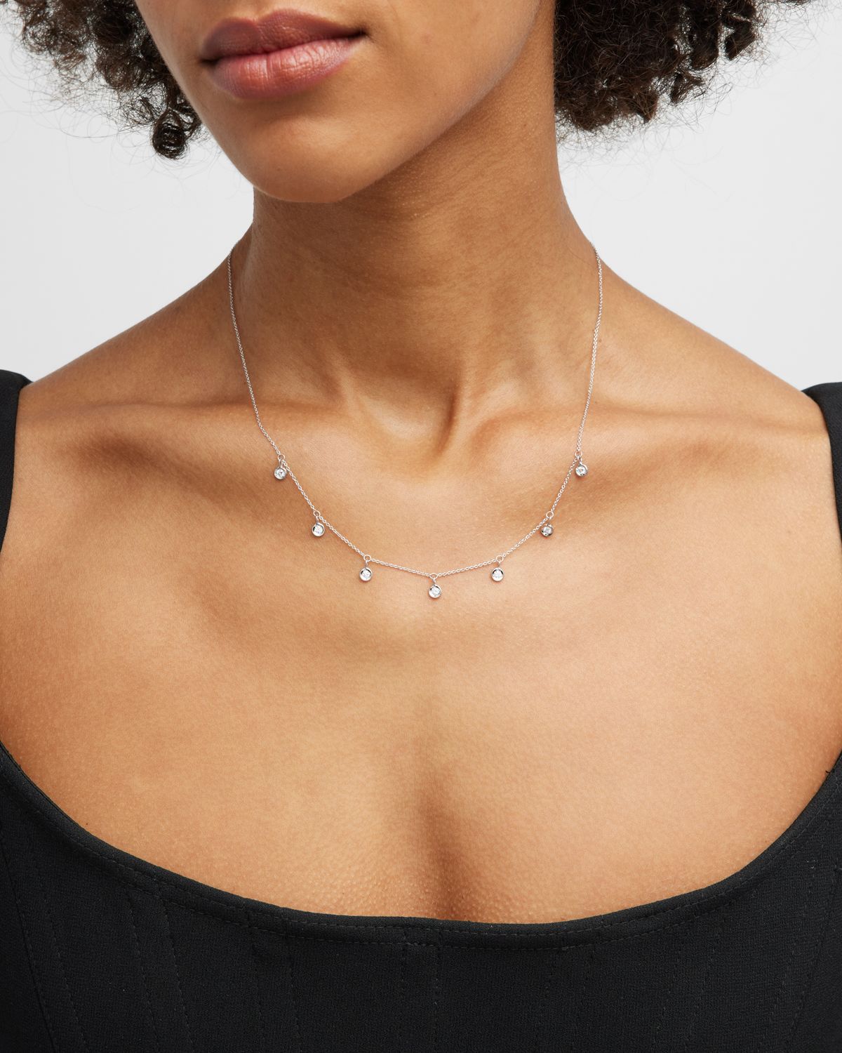 Roberto Coin 18k 7-Station Diamond Dangle Necklace