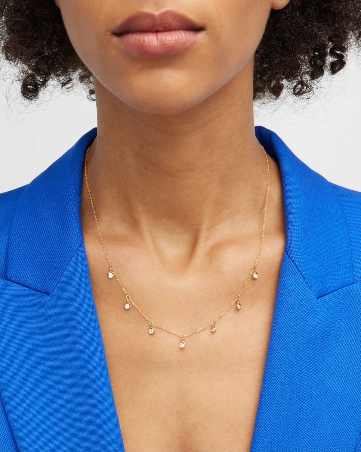 Roberto Coin 18k 7-Station Diamond Dangle Necklace