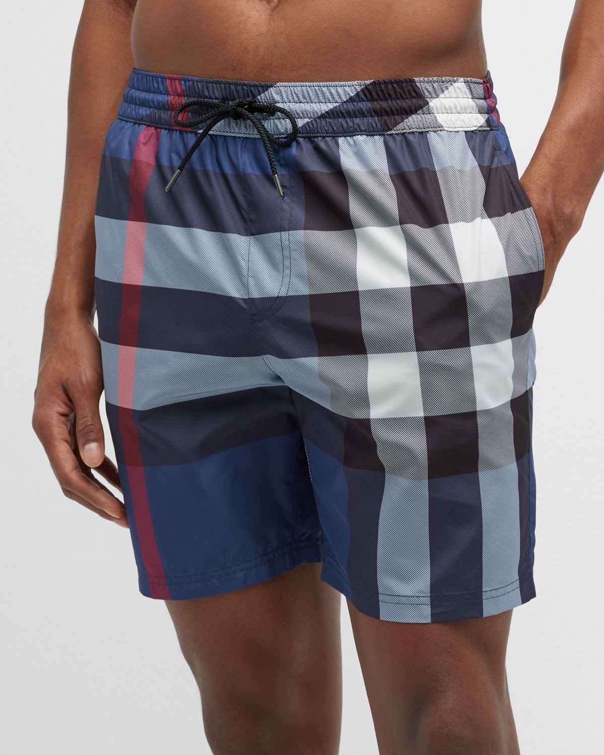 Burberry Men 's Guildes Signature Check Swim Trunks