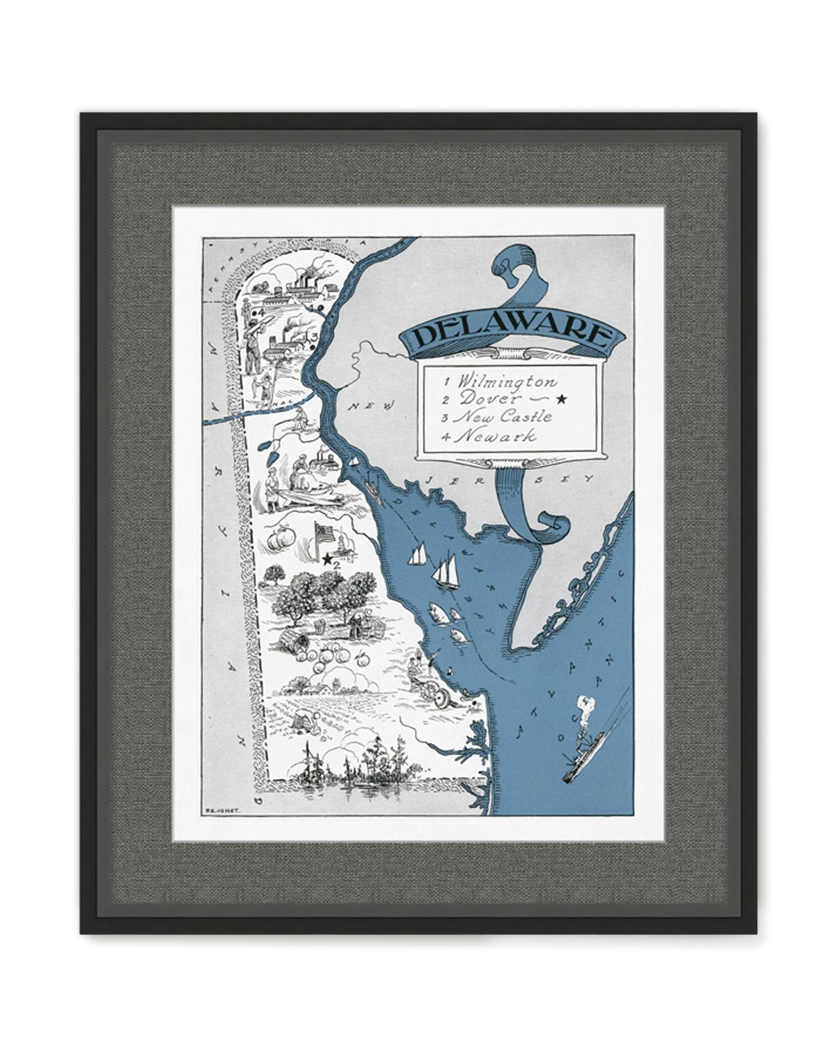 Wendover Art Group Pictorial Map of Delaware | Thumbnail 5 Wendover Art Group Pictorial Map of Delaware | Thumbnail 5