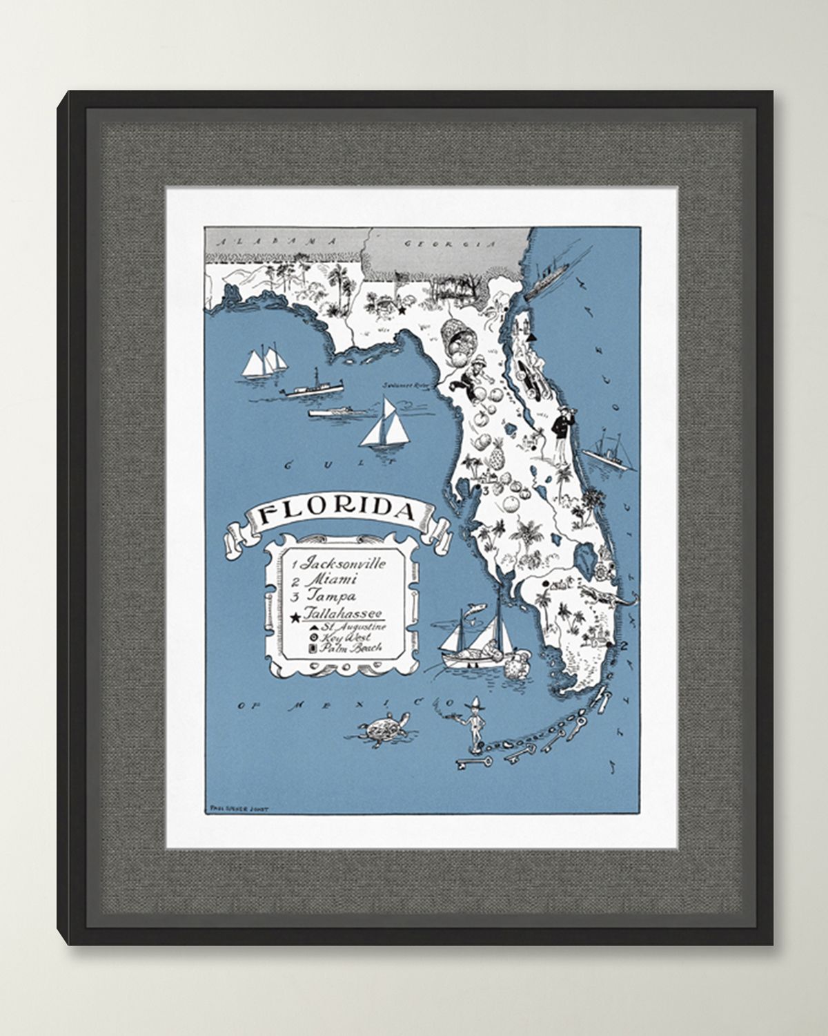 Wendover Art Group Pictorial Map of Florida | Thumbnail 5 Wendover Art Group Pictorial Map of Florida | Thumbnail 5