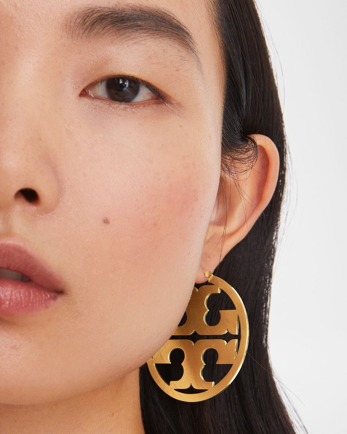Tory Burch Large Icon Hoop Earrings
