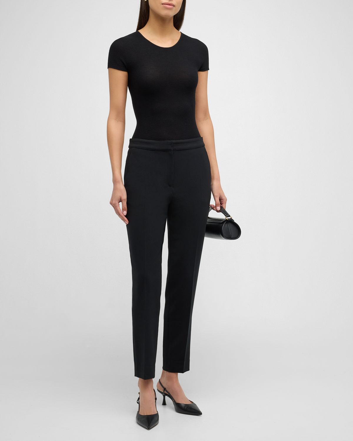 Giorgio Armani Scoop-Neck Short-Sleeve Tee, Black