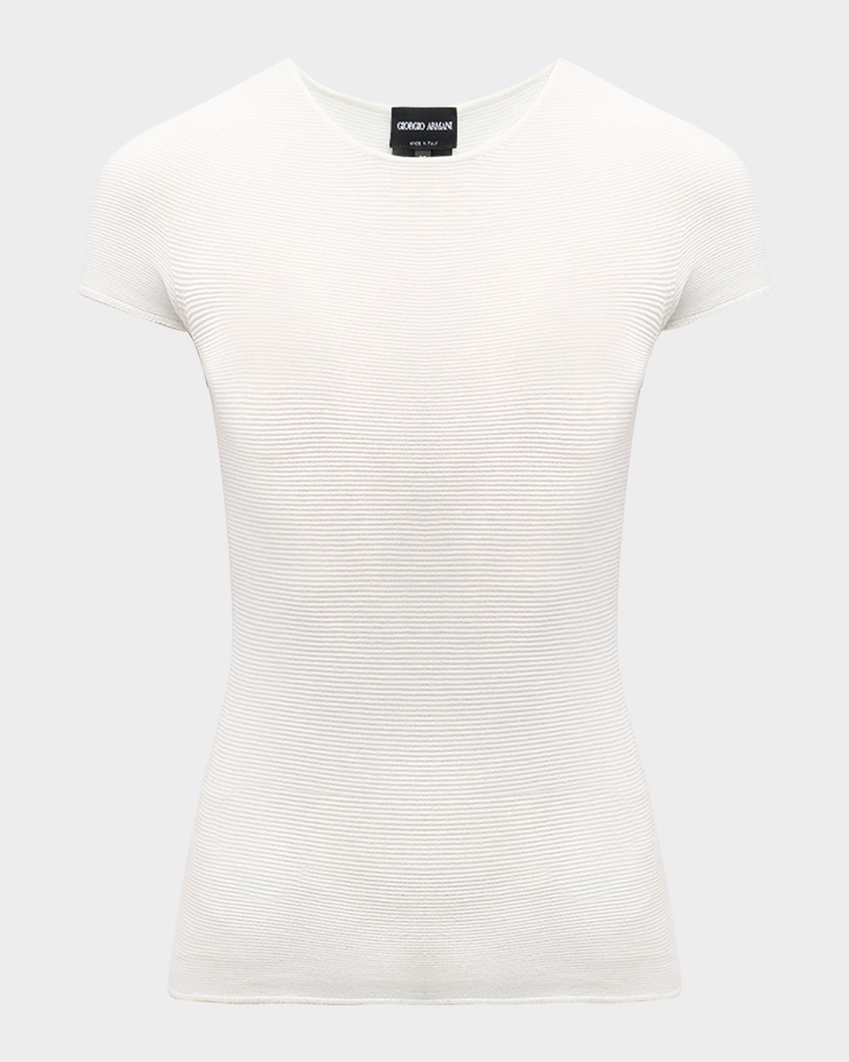 Giorgio Armani Scoop-Neck Short-Sleeve Ribbed Tee