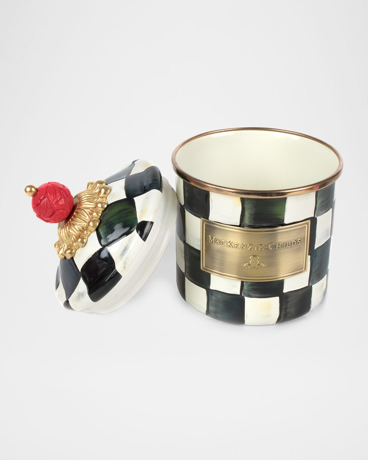 MacKenzie-Childs Courtly Check Enamel Canister