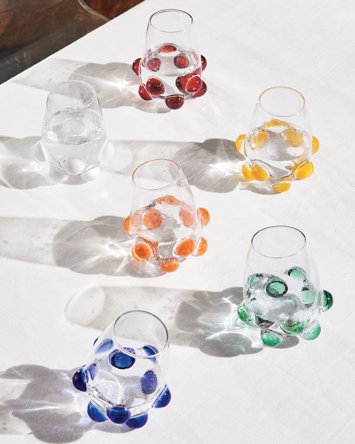 Massimo Lunardon Bubble Wine Glass, Green