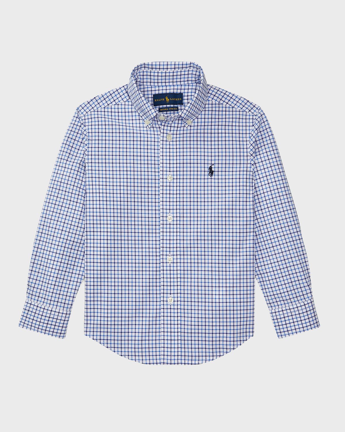 Polo Ralph Lauren Boy 's Poplin Woven Tattersall Sport Shirt, Size 2-7
