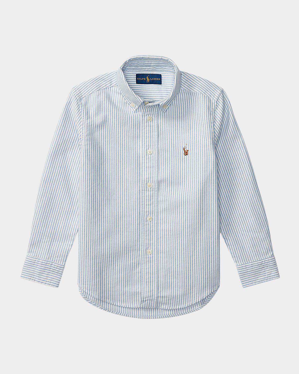 Polo Ralph Lauren Boy 's Cotton Oxford Stripe Sport Shirt, Size 2-7
