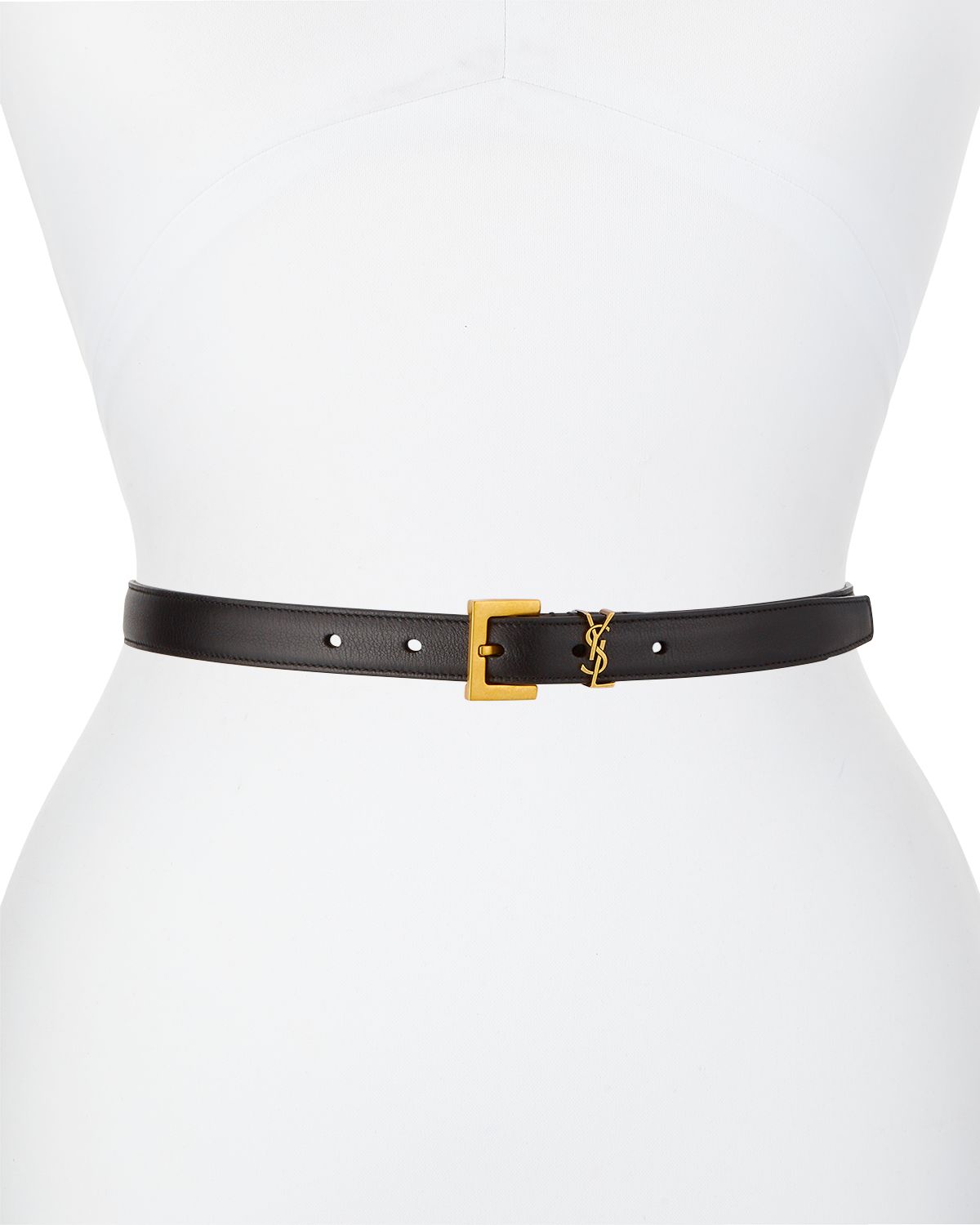 Saint Laurent YSL Monogram Leather Belt | Thumbnail 3