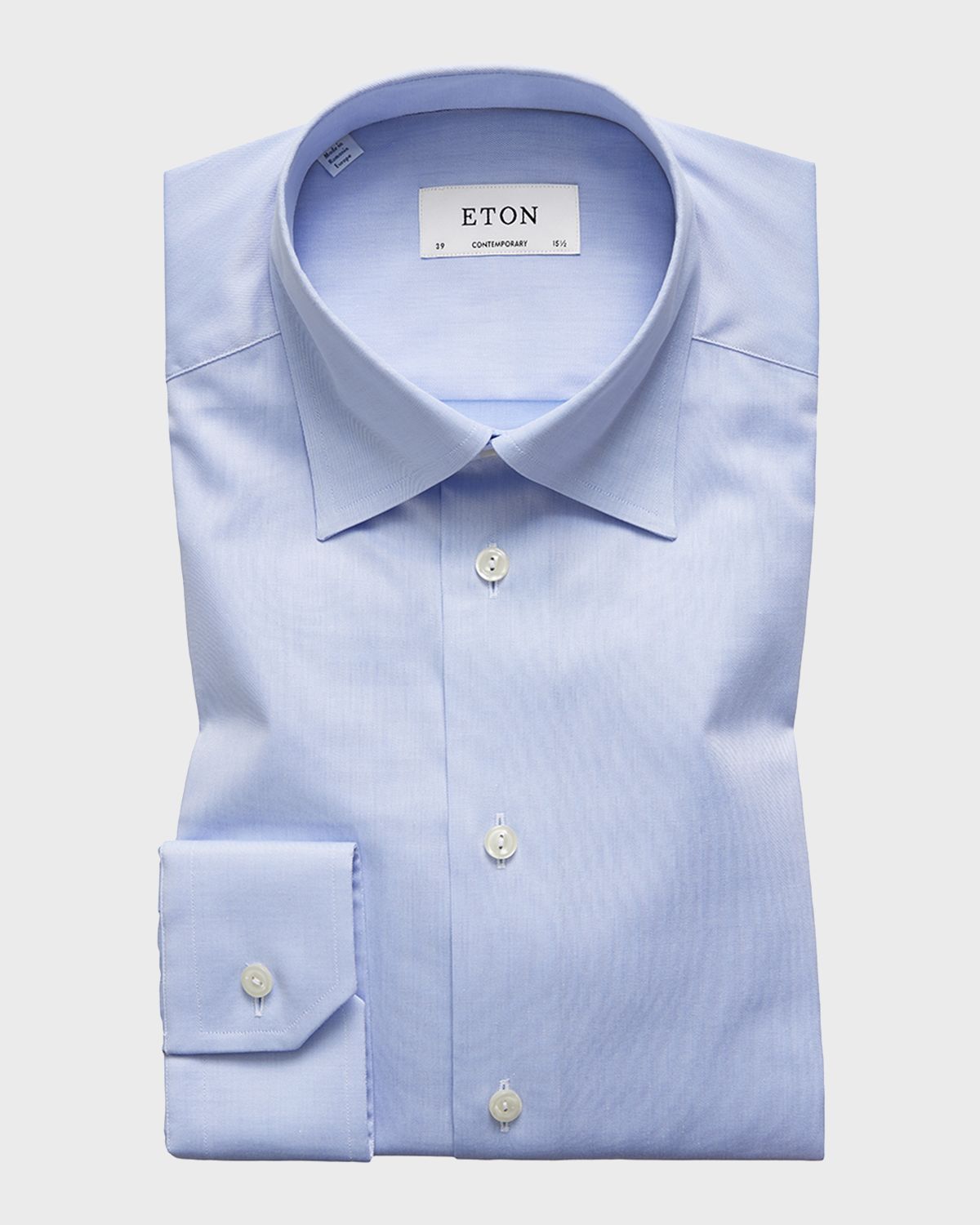 Eton Men 's Contemporary-Fit Twill Dress Shirt with Hidden Button-Down Collar