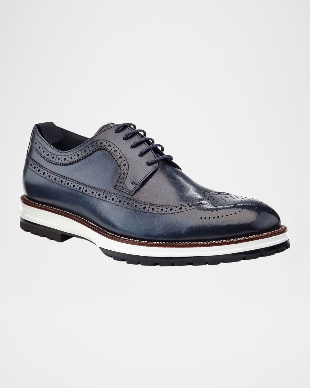 Ike Behar Men 's Louis Hybrid Wing-Tip Leather Derby Shoes