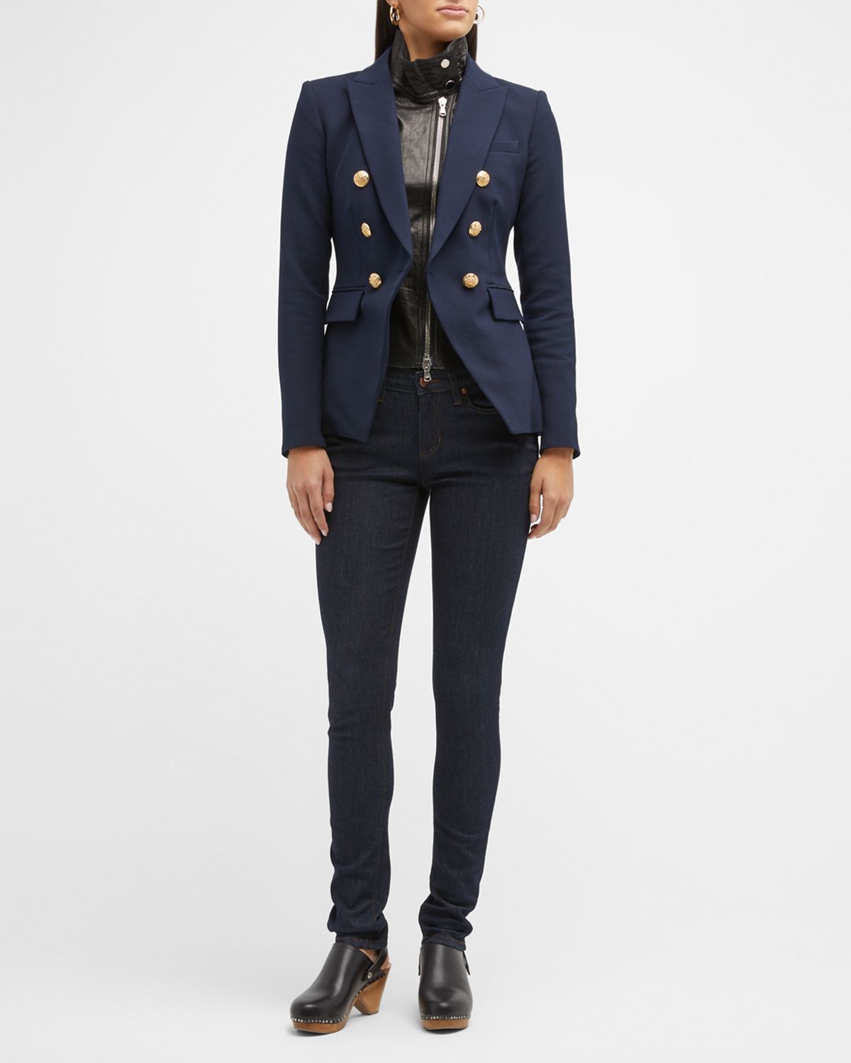 Veronica Beard Lamb Leather Moto Dickey