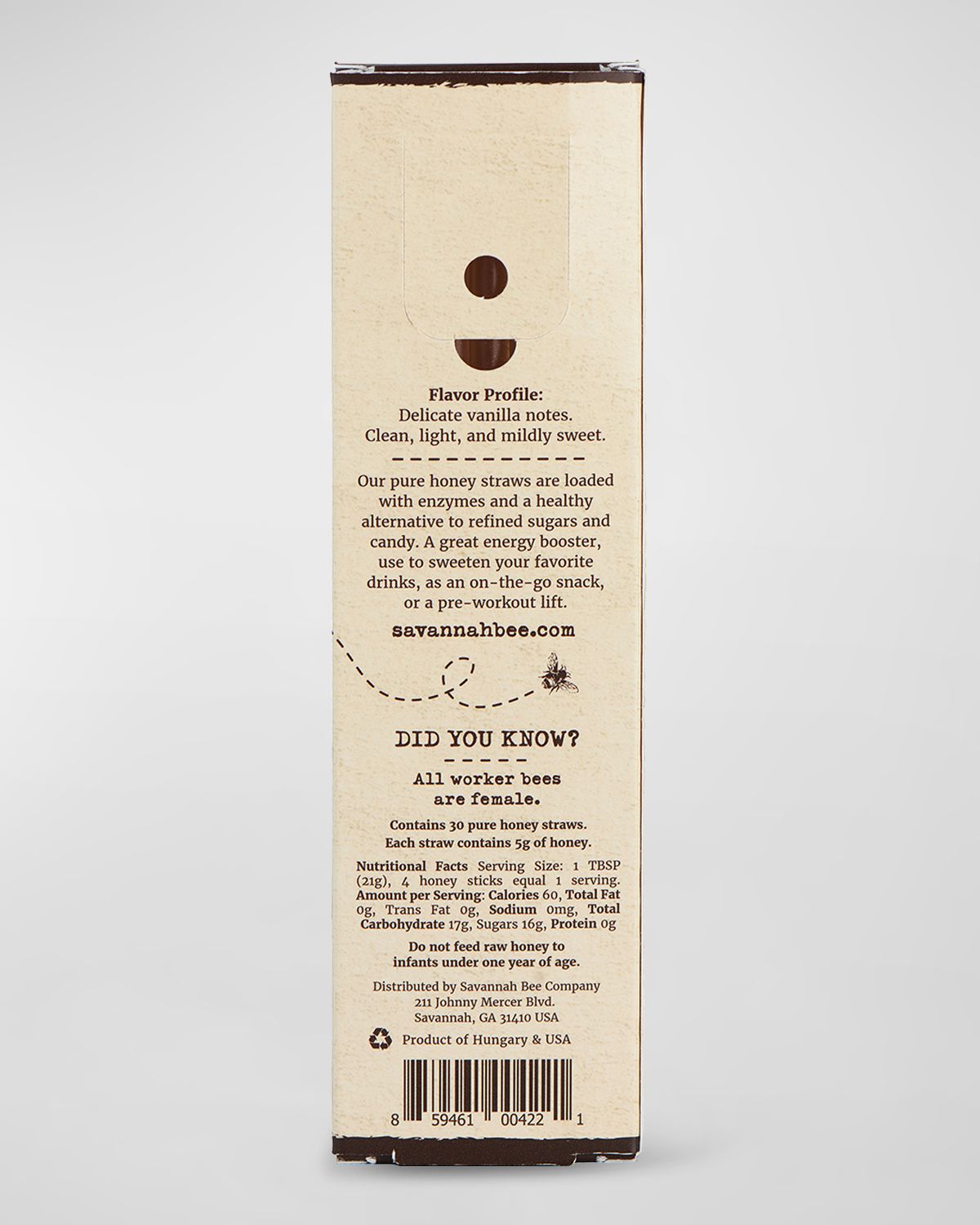 Savannah Bee Company 30 Pack Honey Straws