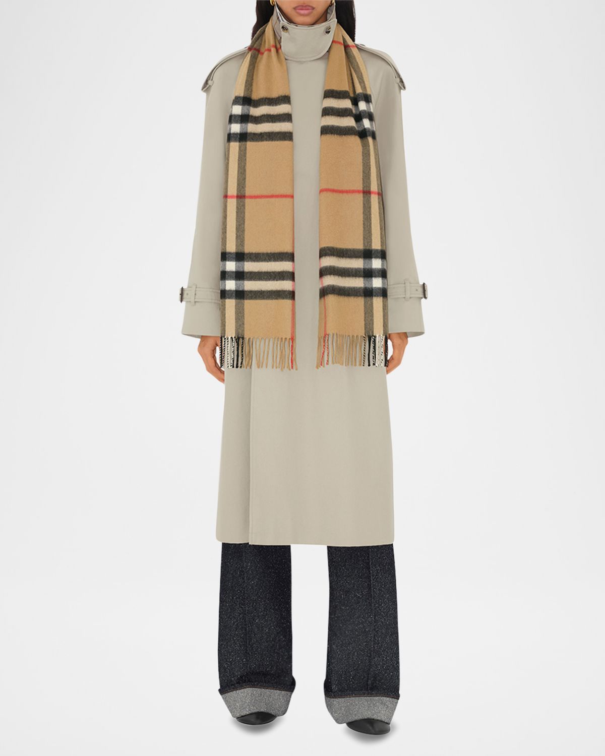 Burberry Giant Check Cashmere Scarf