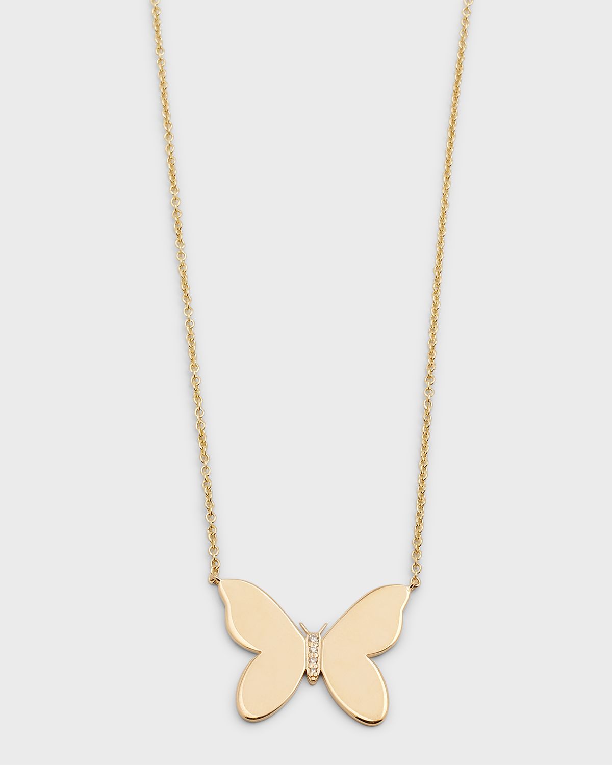 Sydney Evan 14k Plain Butterfly Necklace w/ Diamonds