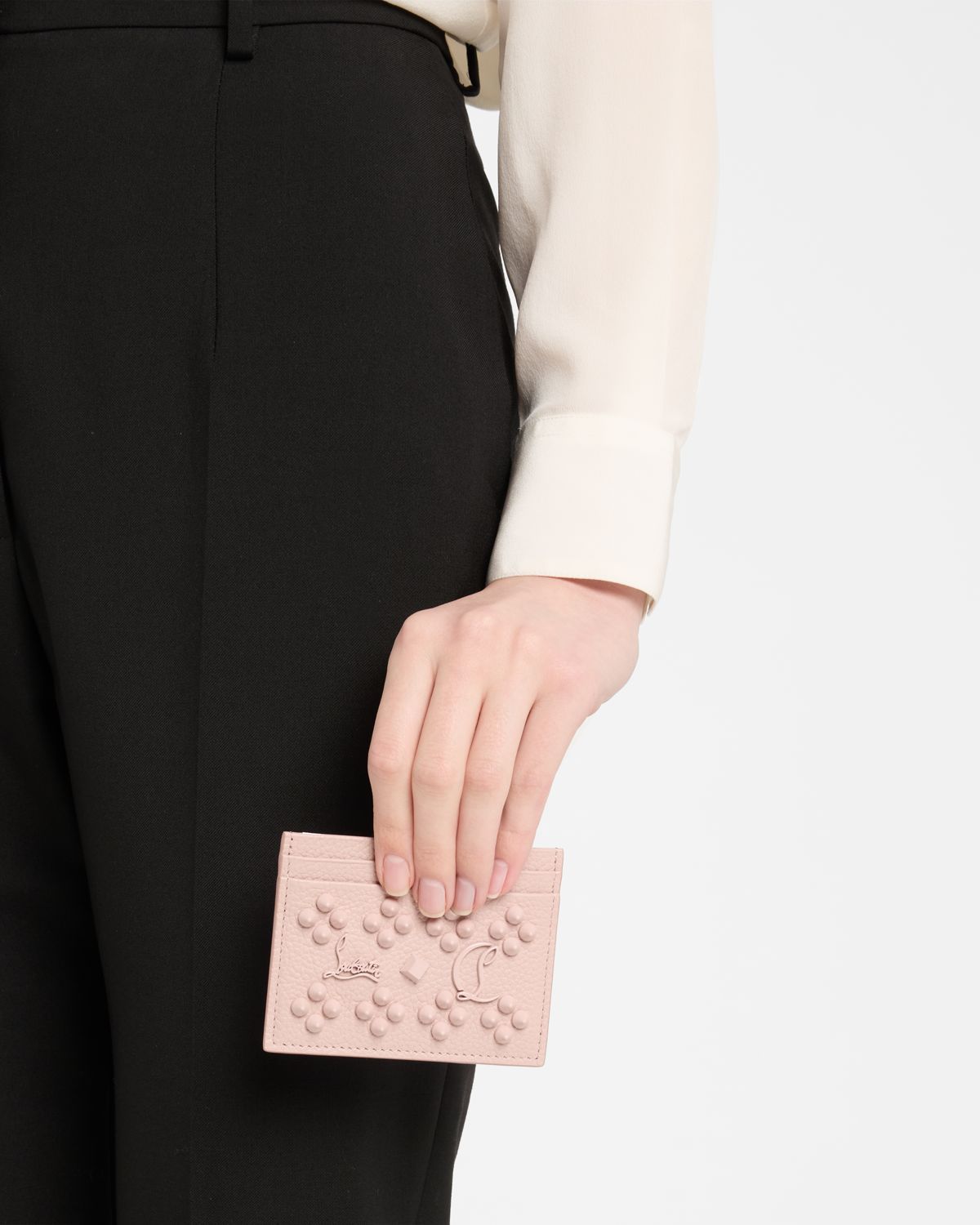 Christian Louboutin Kios Card Case in Leather with Loubinthesky Spikes