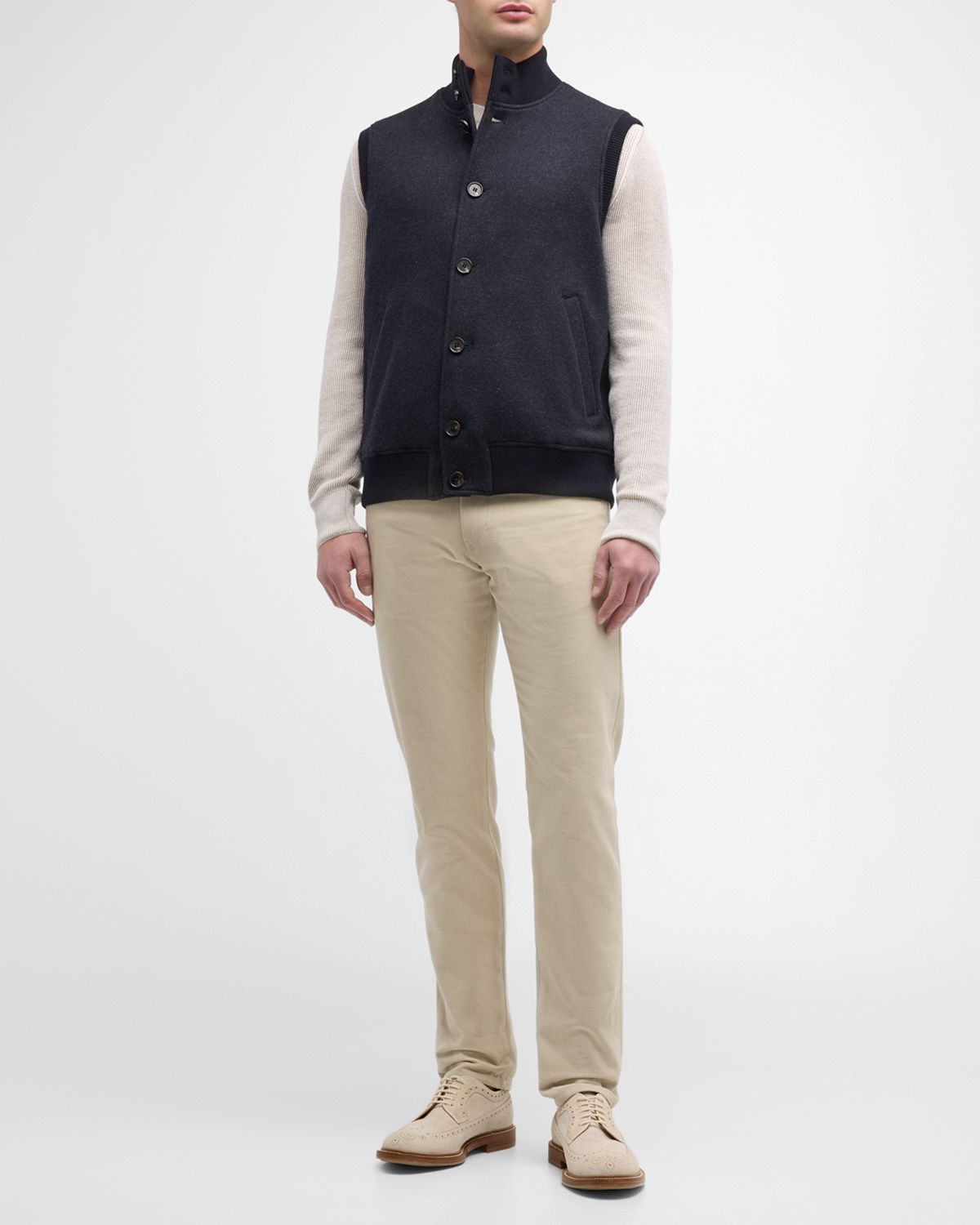 Loro Piana Men's Cashmere Button-Up Vest
