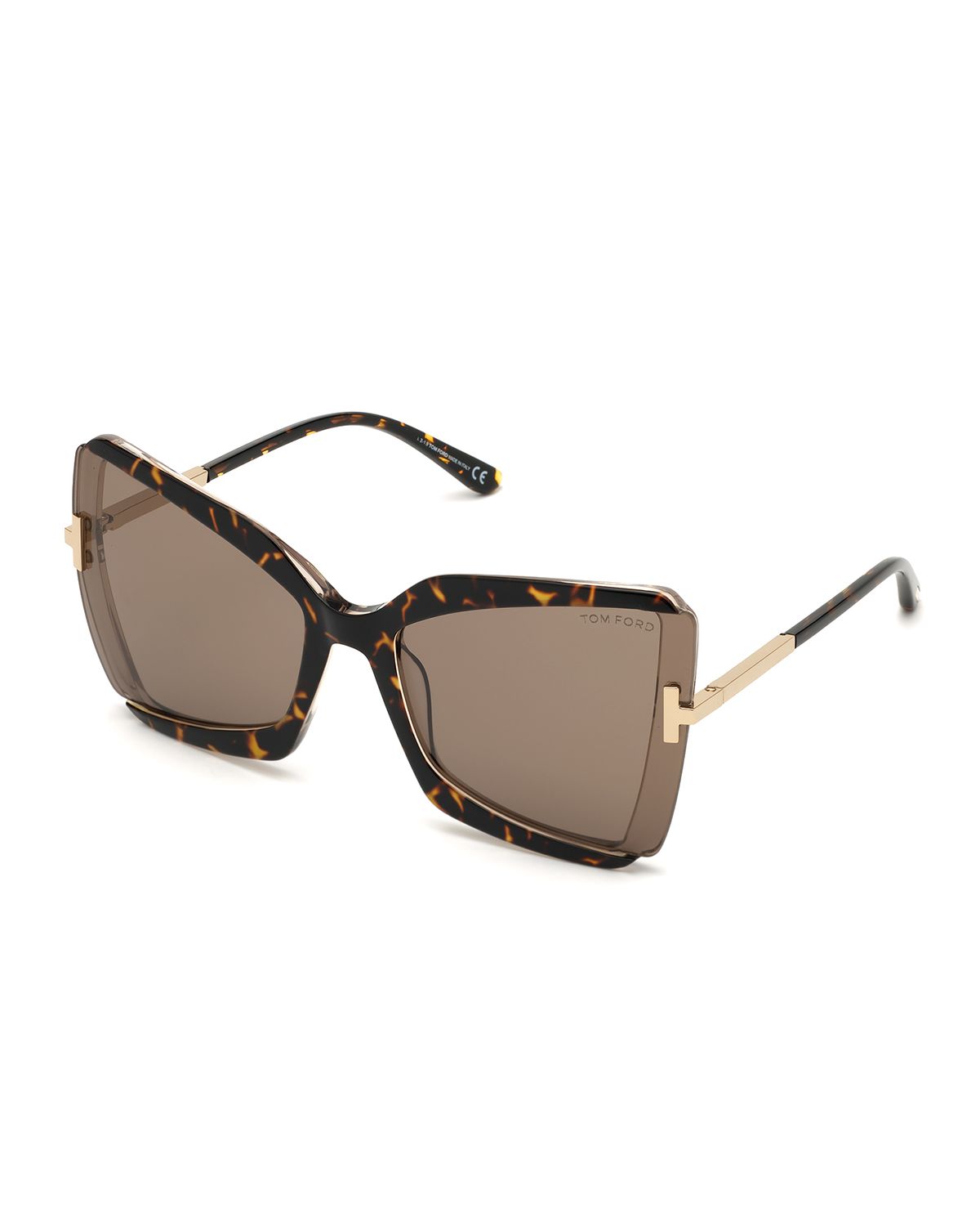 TOM FORD Gia Semi-Rimless Butterfly Sunglasses
