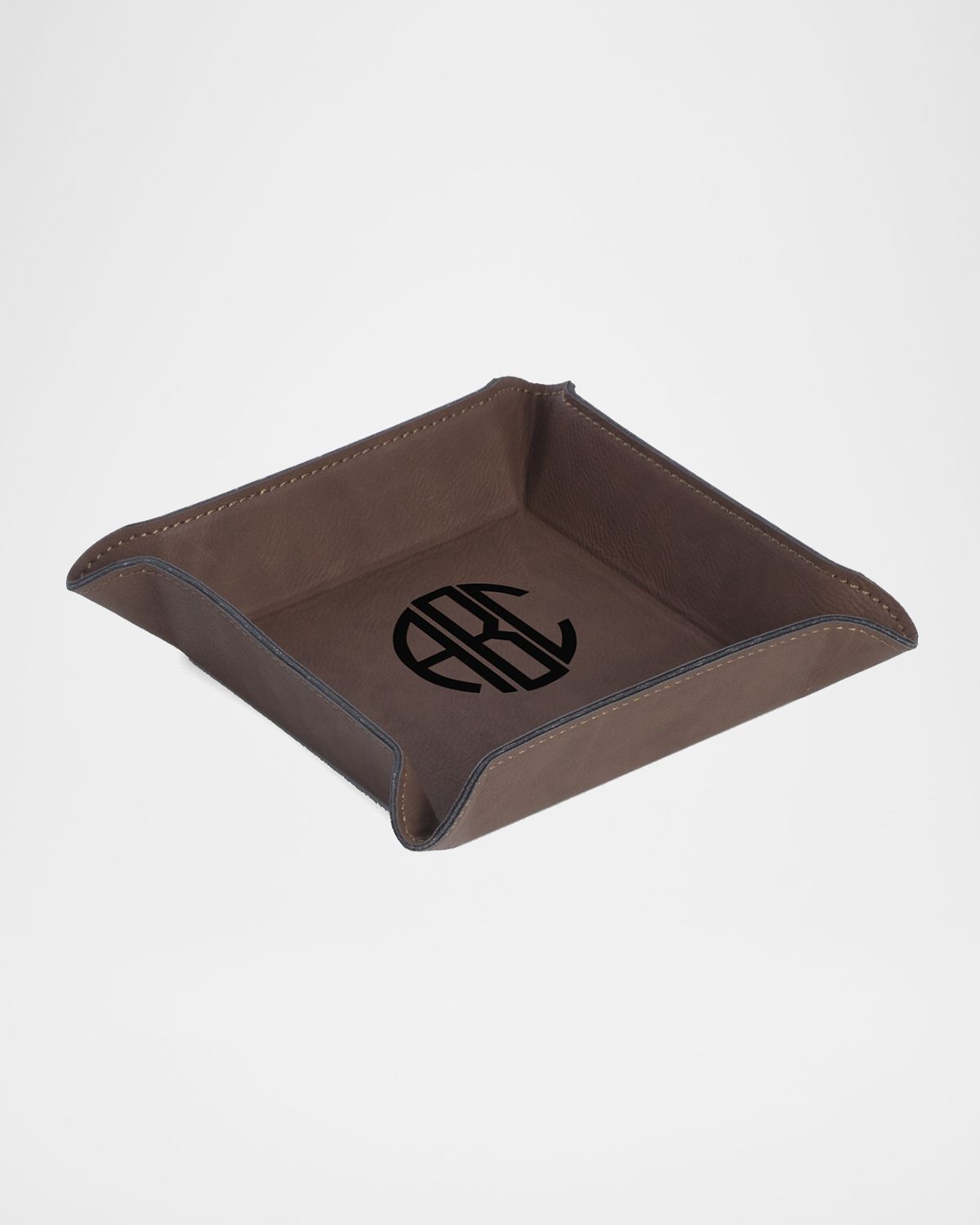 Bey-Berk Men 's Personalized Vegan Leather Valet Tray