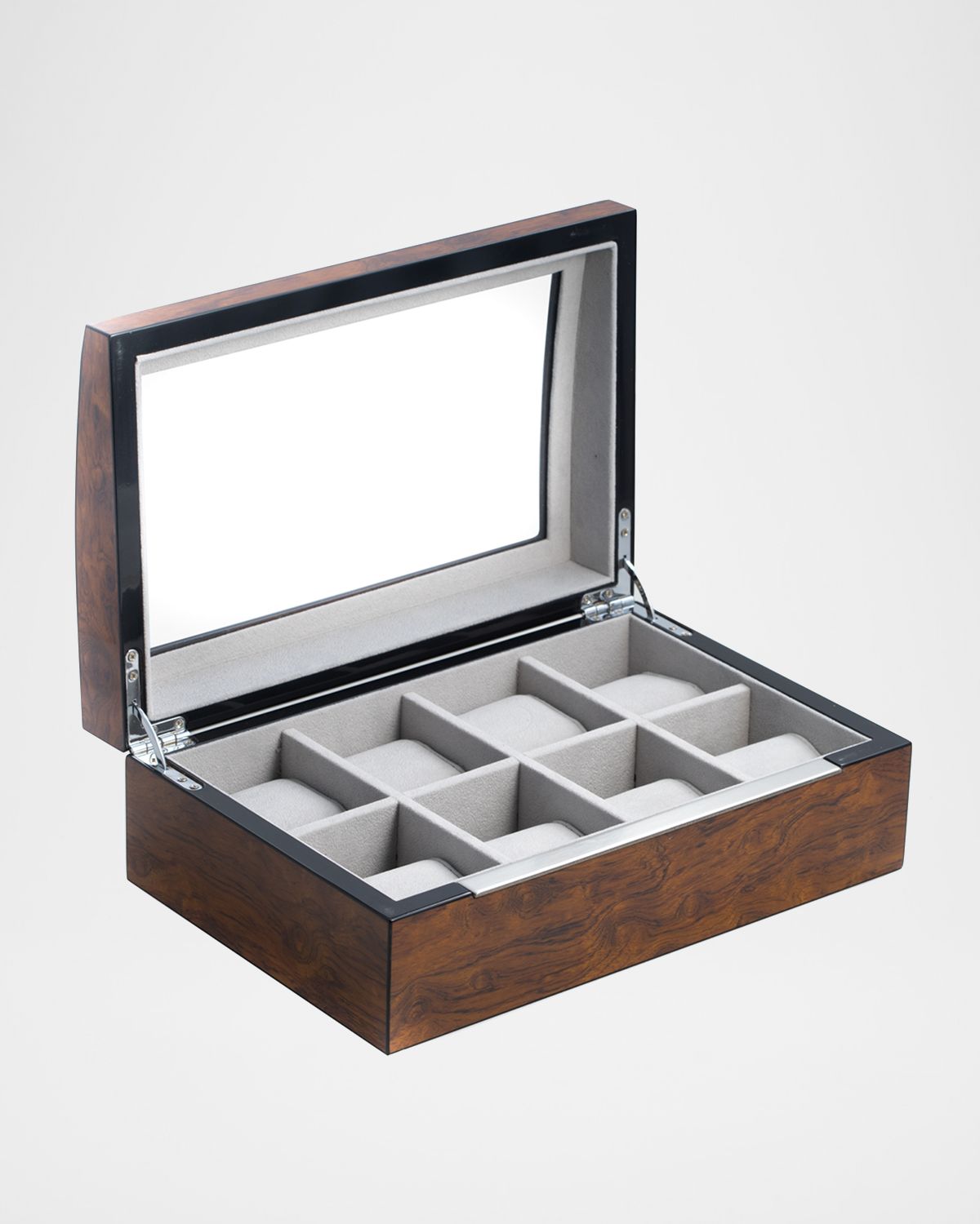 Bey-Berk Men 's Personalized Wooden Watch Accessory Storage Case