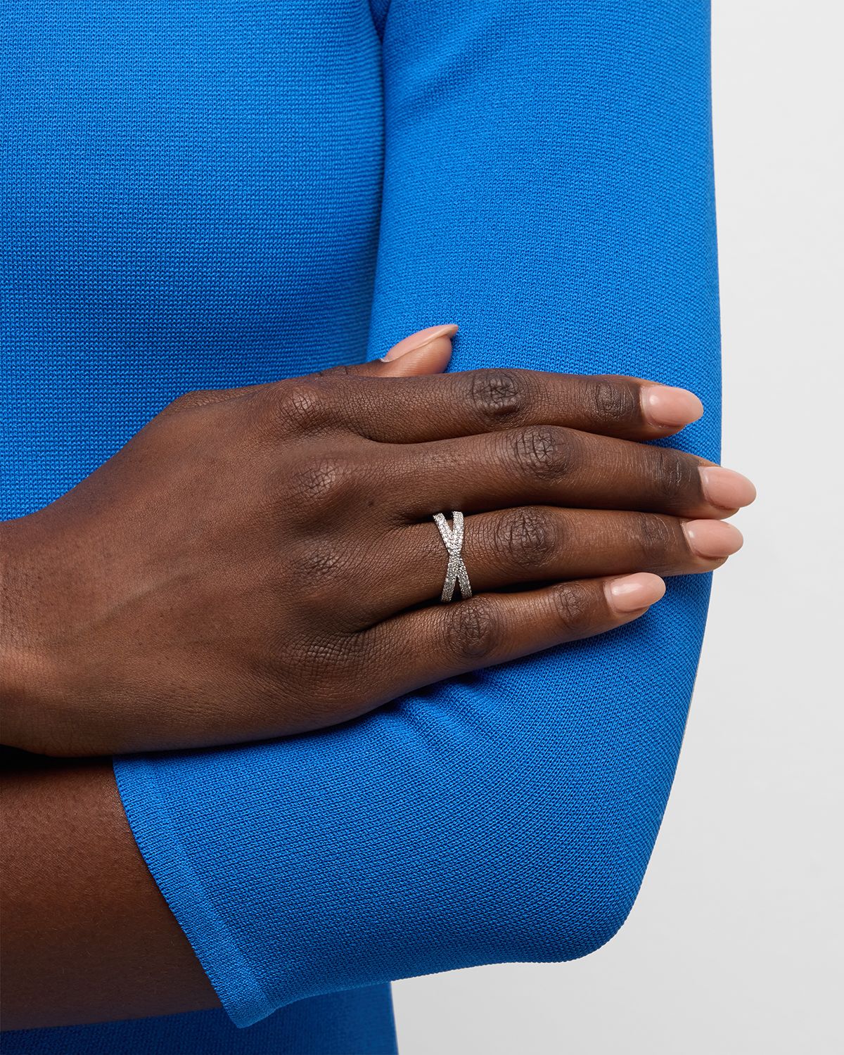 LANA 14K Gold Flawless Diamond Vanity Crisscross Ring