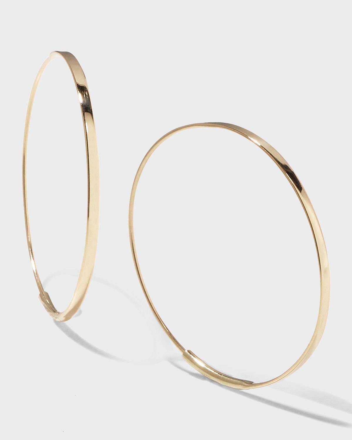 LANA 14K Gold Small Flat Magic Hoop Earrings