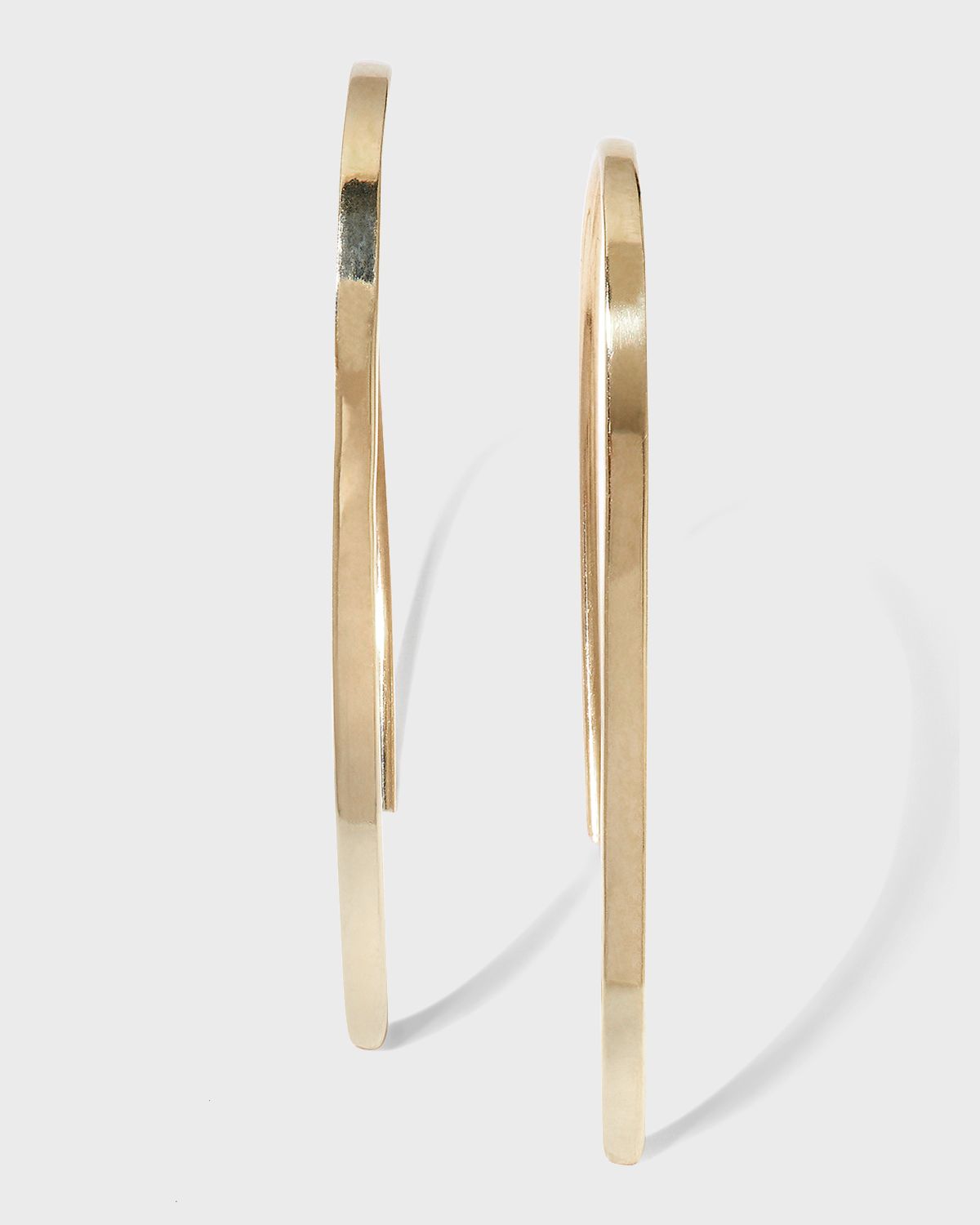 LANA 14K Gold Mini Flat Hooked on Hoop Earrings