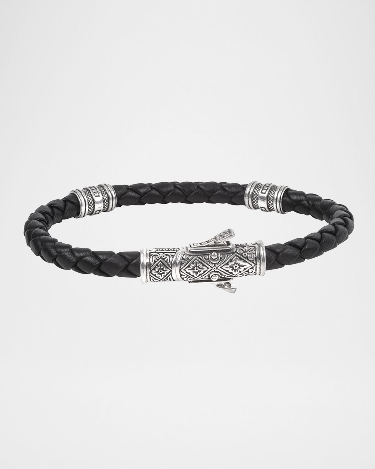 Konstantino Sterling Silver Braided Leather Bracelet