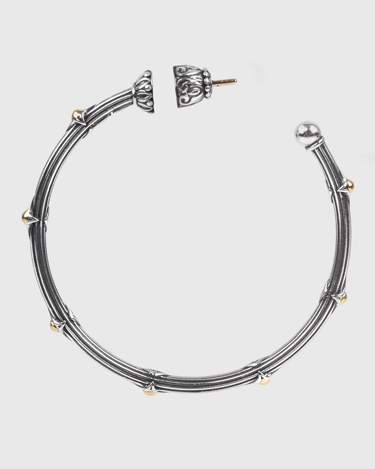 Konstantino Delos Two-Tone Medium Hoop Earrings