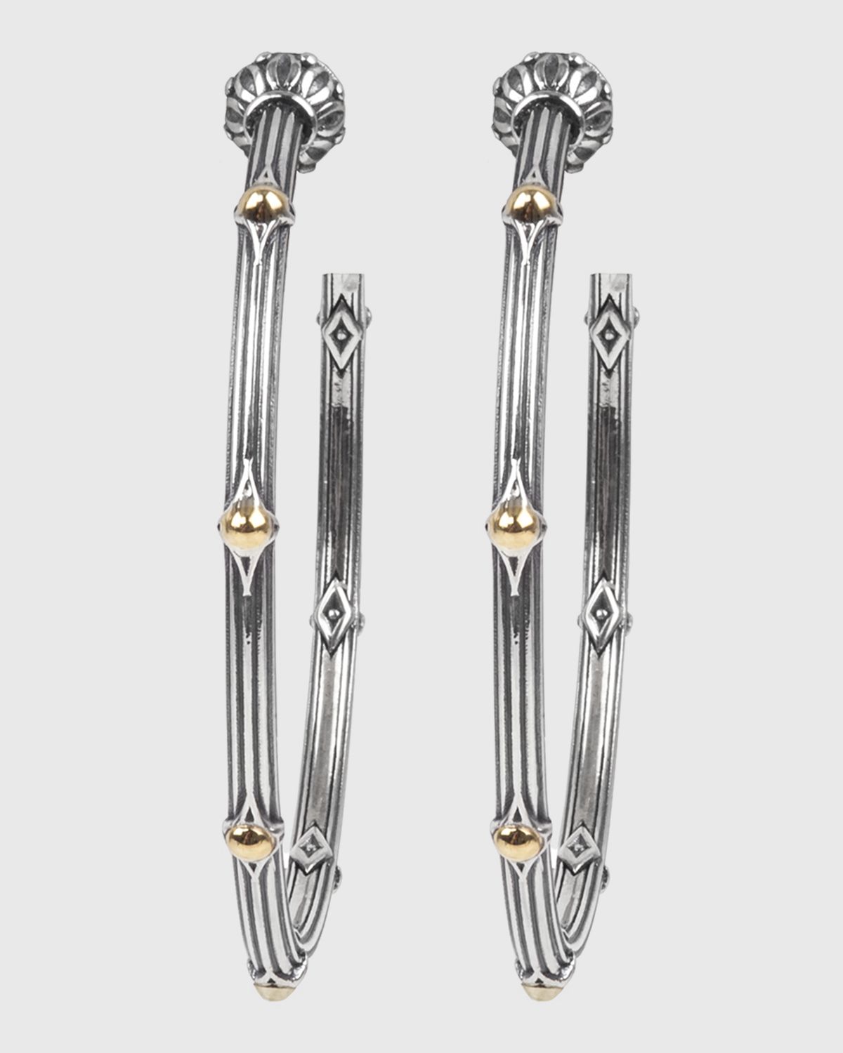Konstantino Delos Two-Tone Medium Hoop Earrings