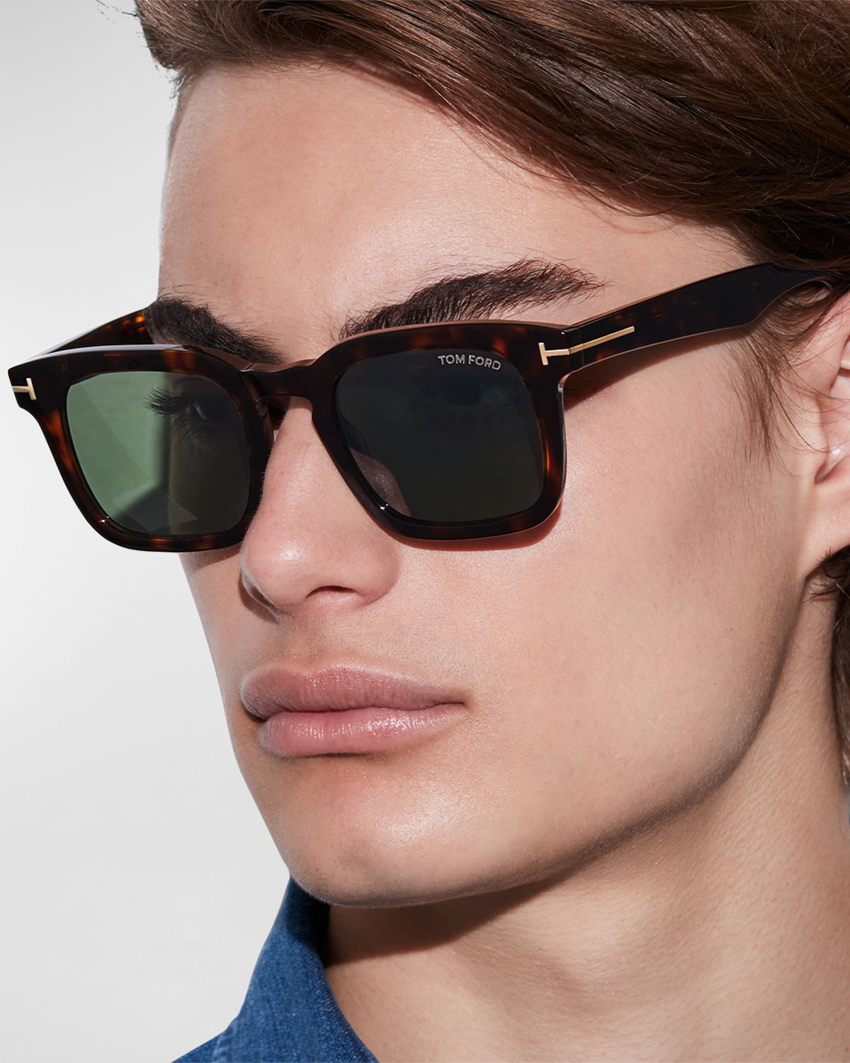 TOM FORD Men's Dax Square Tortoiseshell Sunglasses