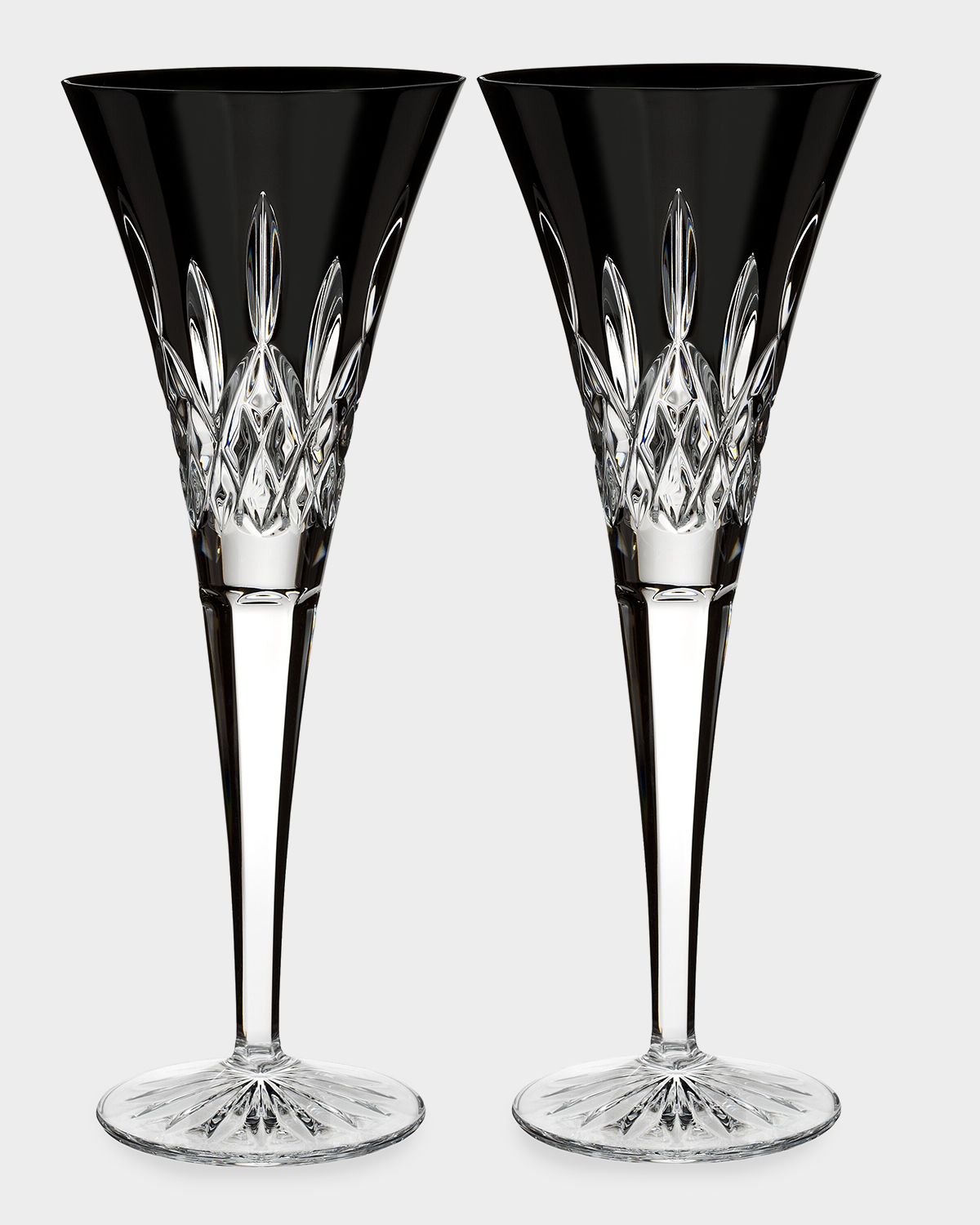 Waterford Crystal Lismore Black Flute Glasses, Set of 2 | Thumbnail 5 Waterford Crystal Lismore Black Flute Glasses, Set of 2 | Thumbnail 5