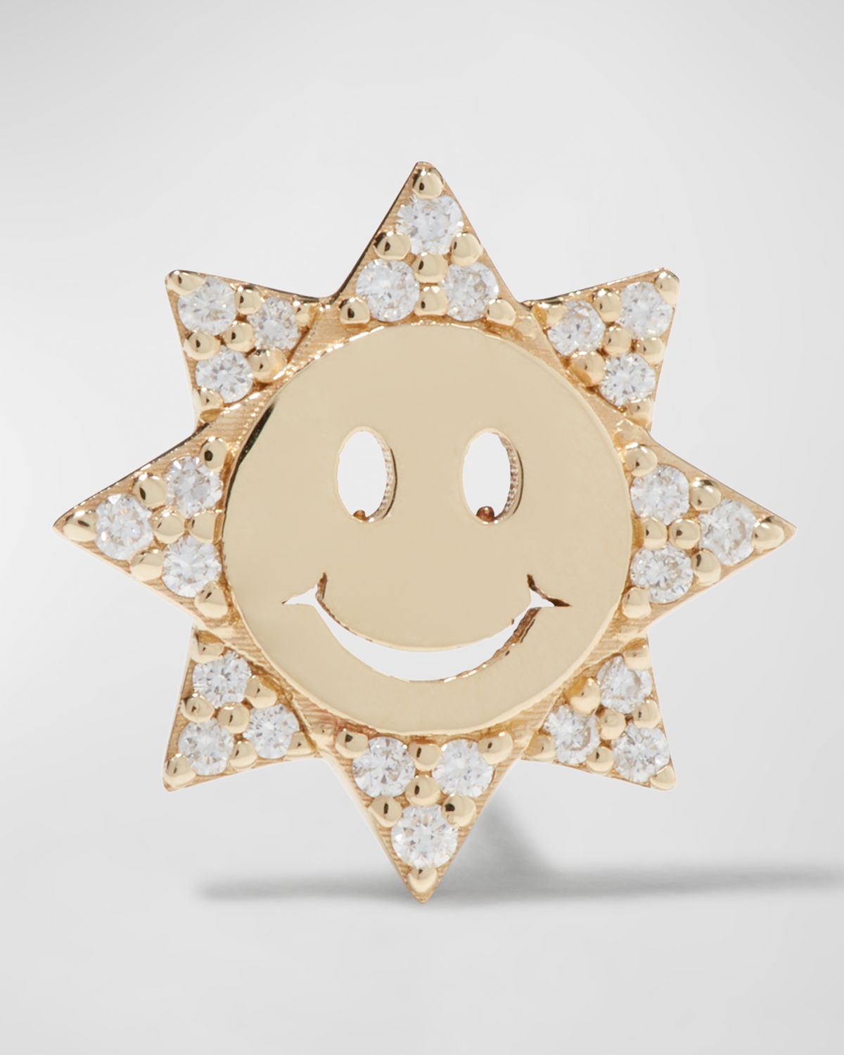 Sydney Evan 14k Diamond Happy Face Single Sun Stud Earring