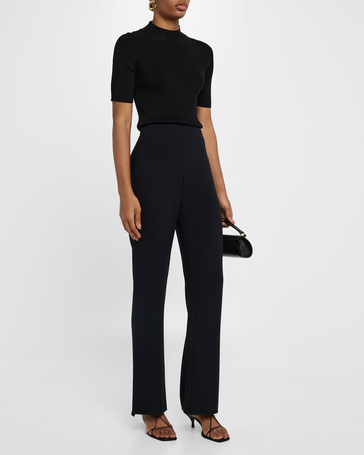 Giorgio Armani Wide Leg Silk Cady Trousers