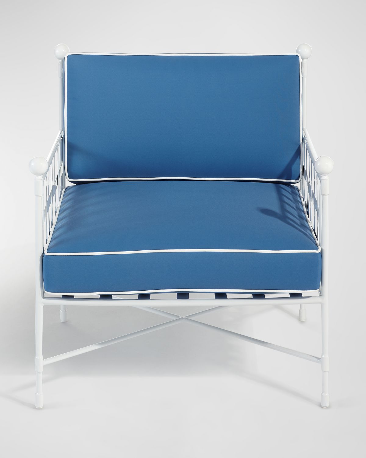 Neiman Marcus Avery Lounge Chair, White/Blue
