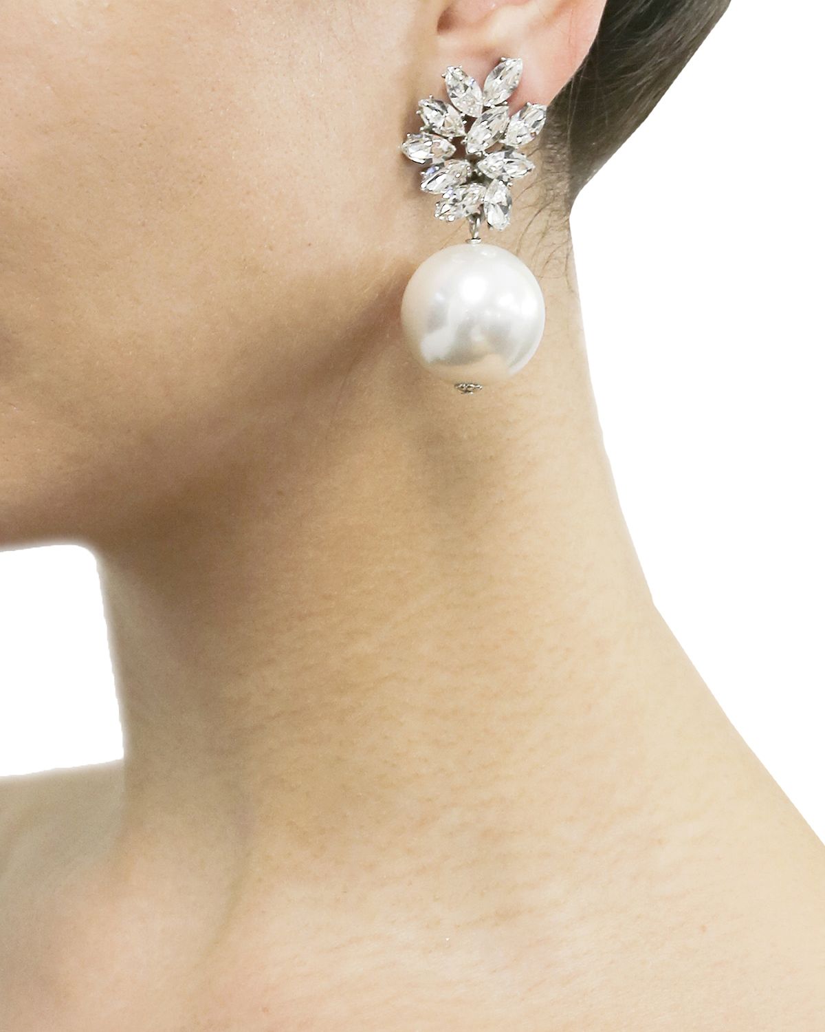 Ben-Amun Crystal Pearly Drop Earrings