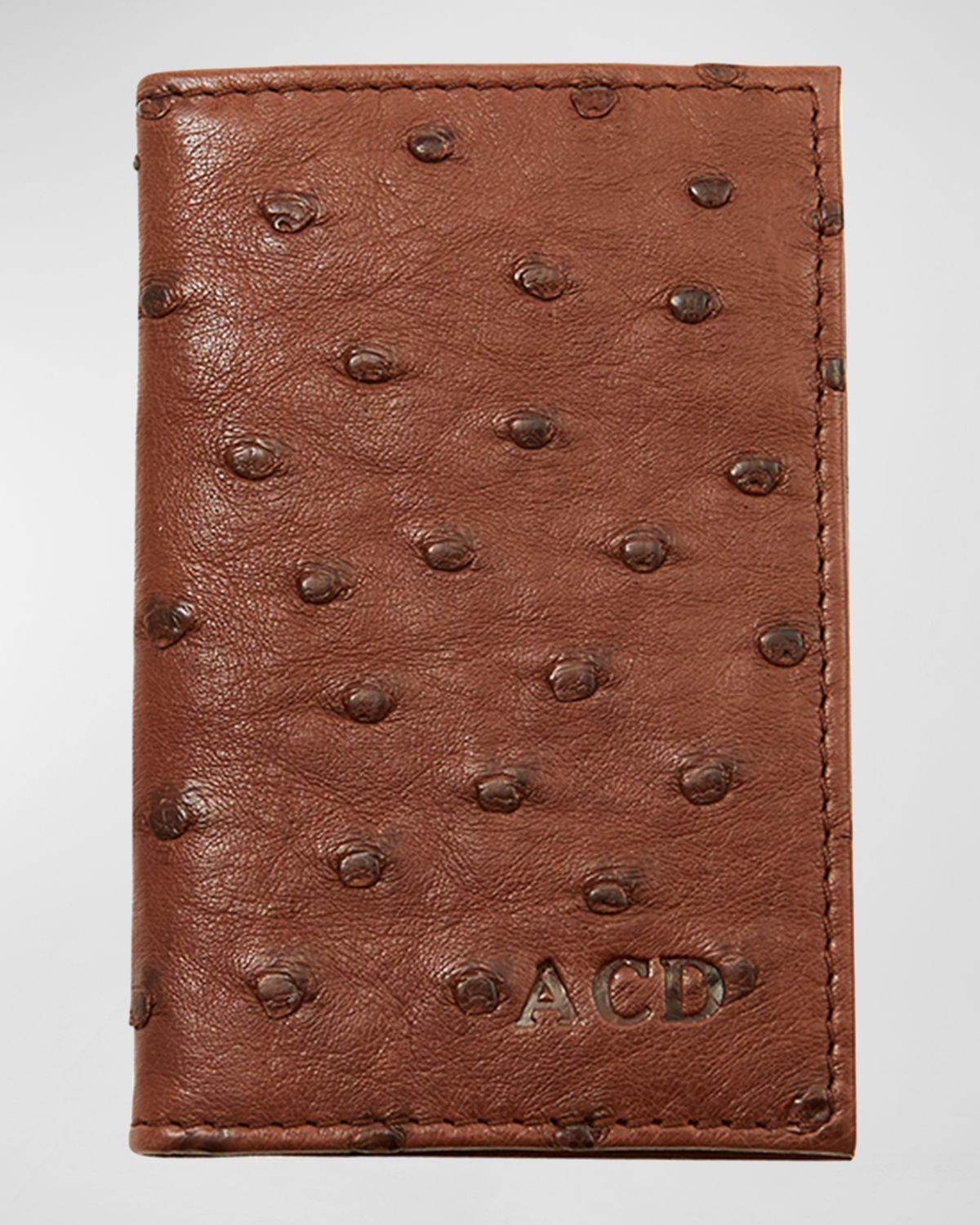 Abas Ostrich Bi-Fold Card Case