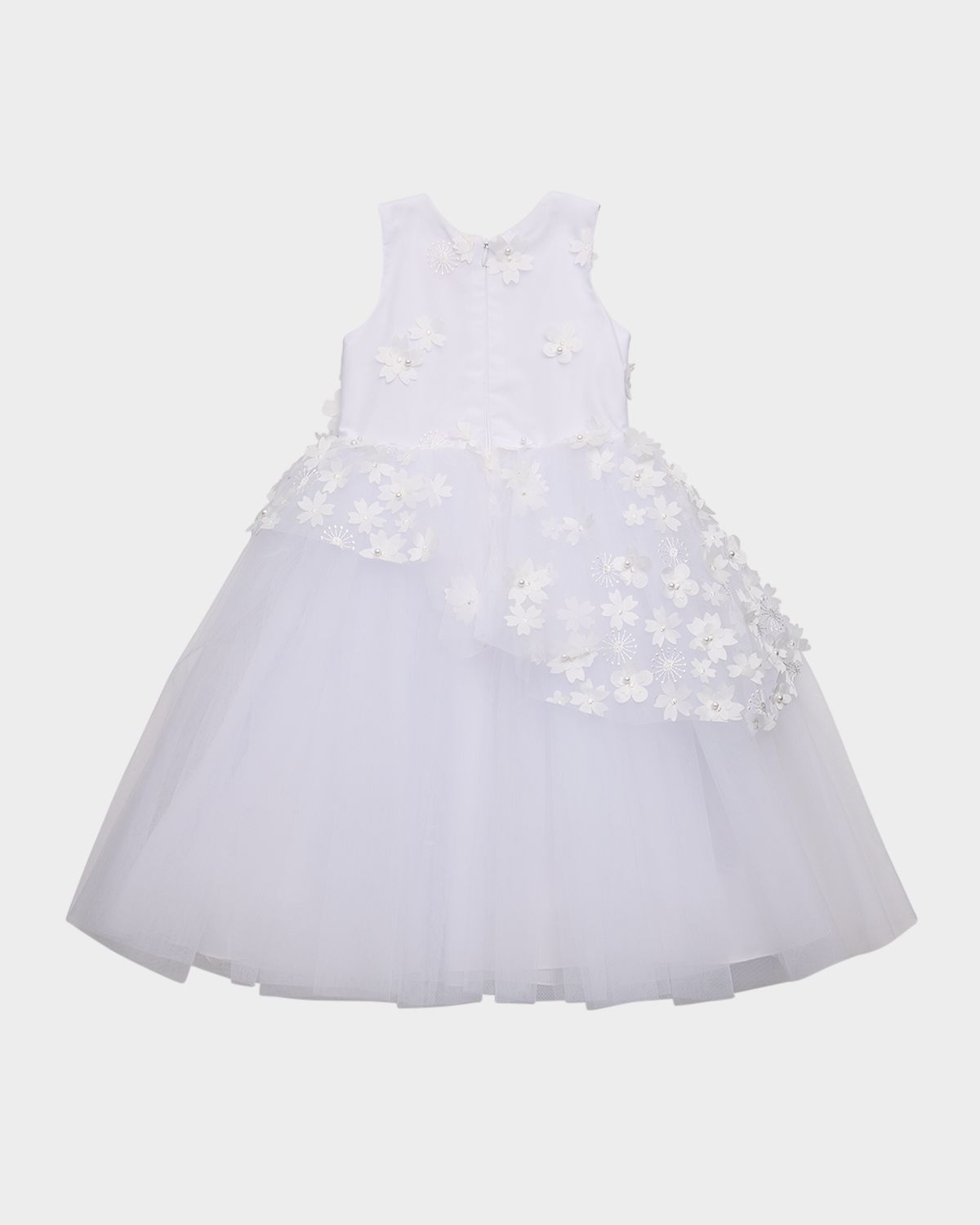 White Label by Zoe Girl 's Lauren 3D Flower Embellished Tulle Dress, Size -1